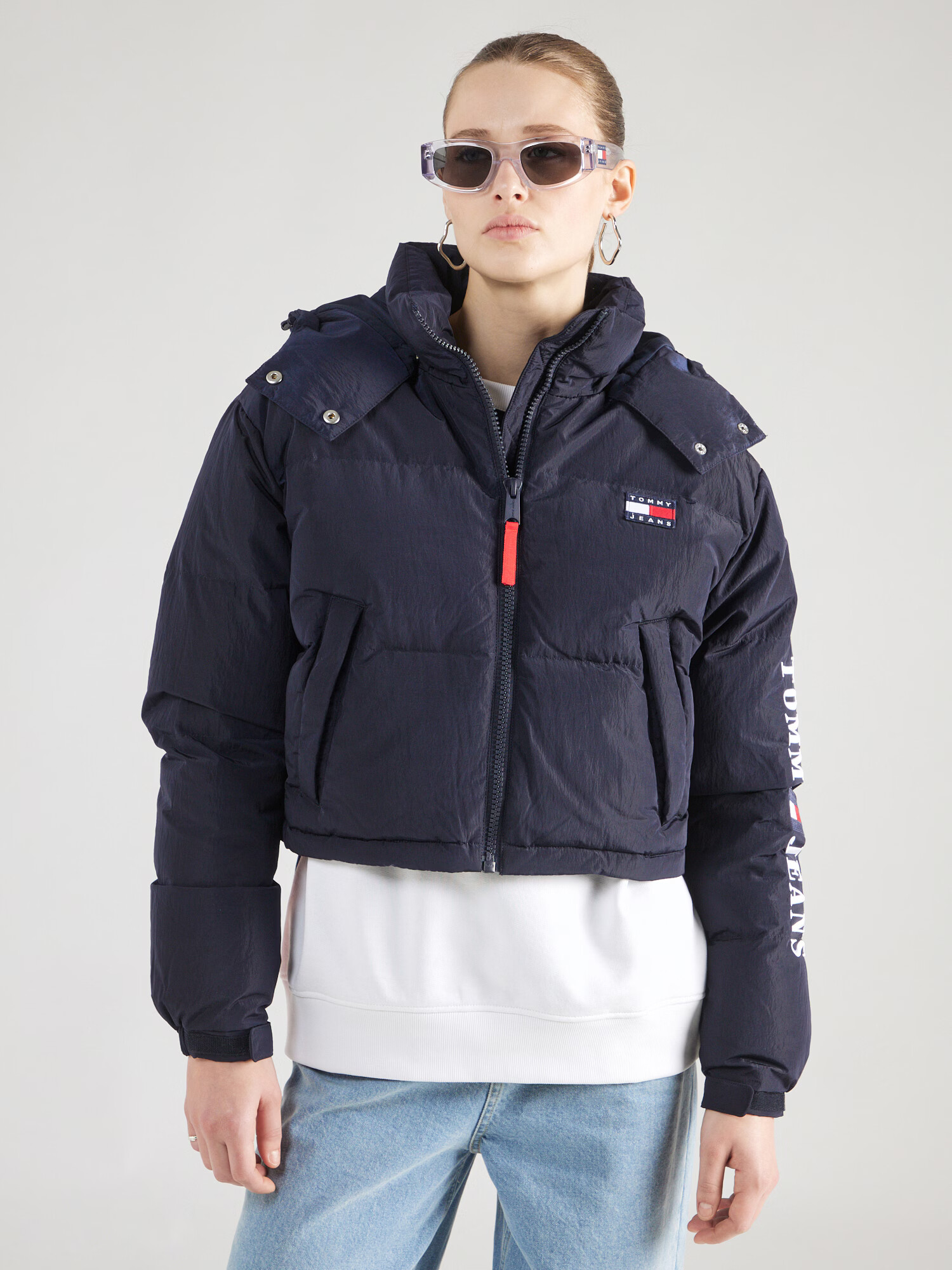 Tommy Jeans Geacă de iarnă 'ALASKA' bleumarin / roșu / alb - Pled.ro