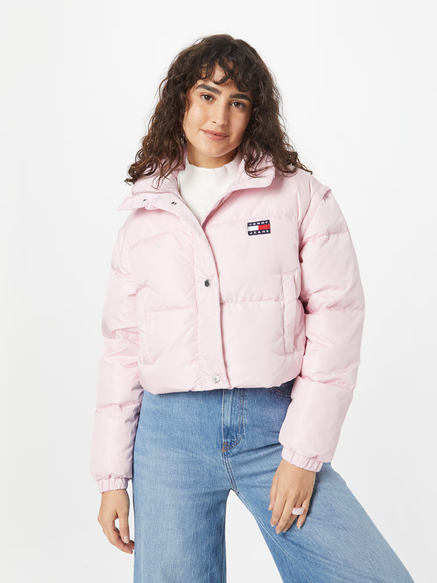 Tommy Jeans Geacă de iarnă albastru marin / mov pastel / roșu / alb - Pled.ro