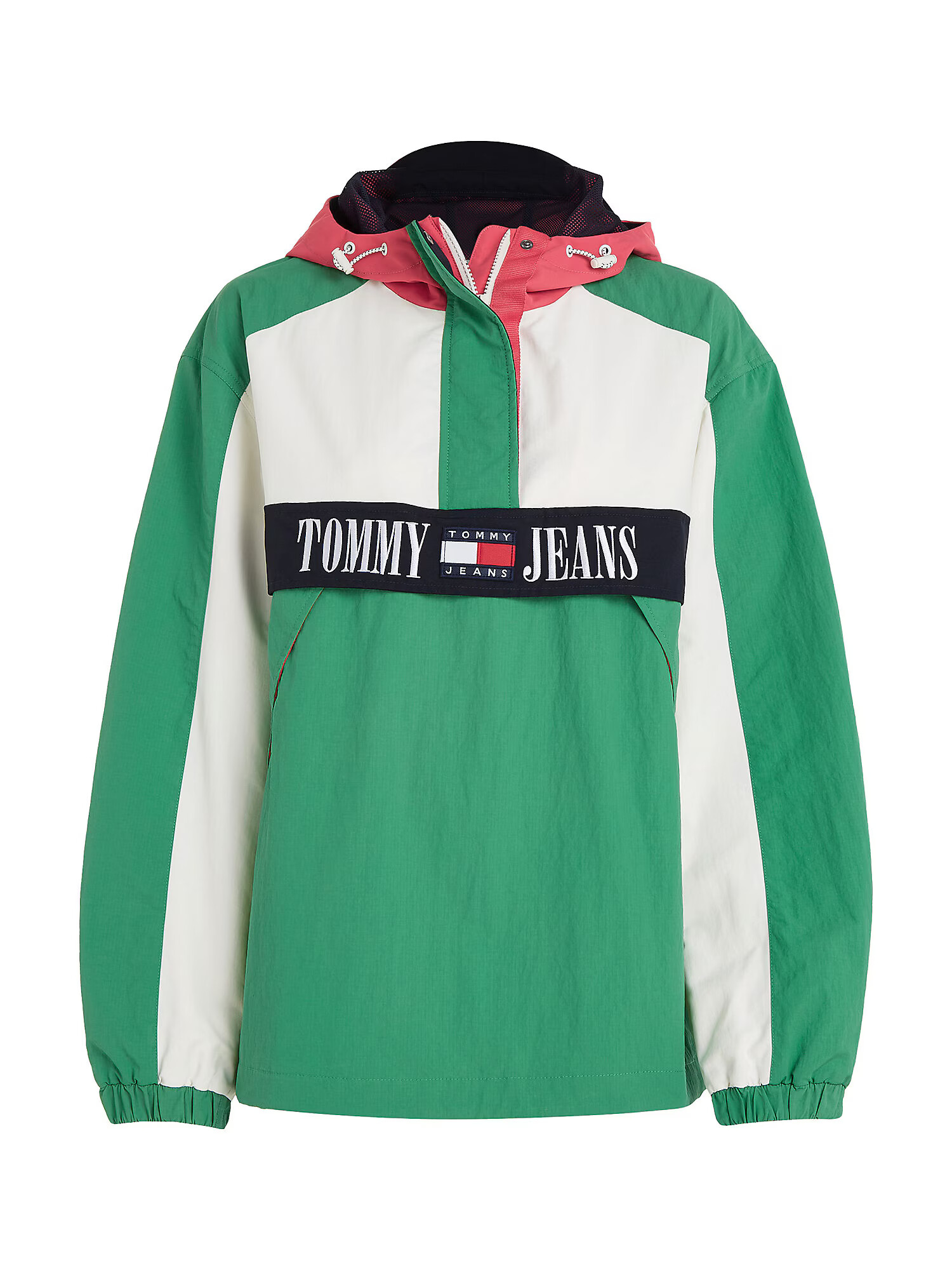 Tommy Jeans Geacă de primăvară-toamnă 'Chicago' bej / verde / roșu - Pled.ro