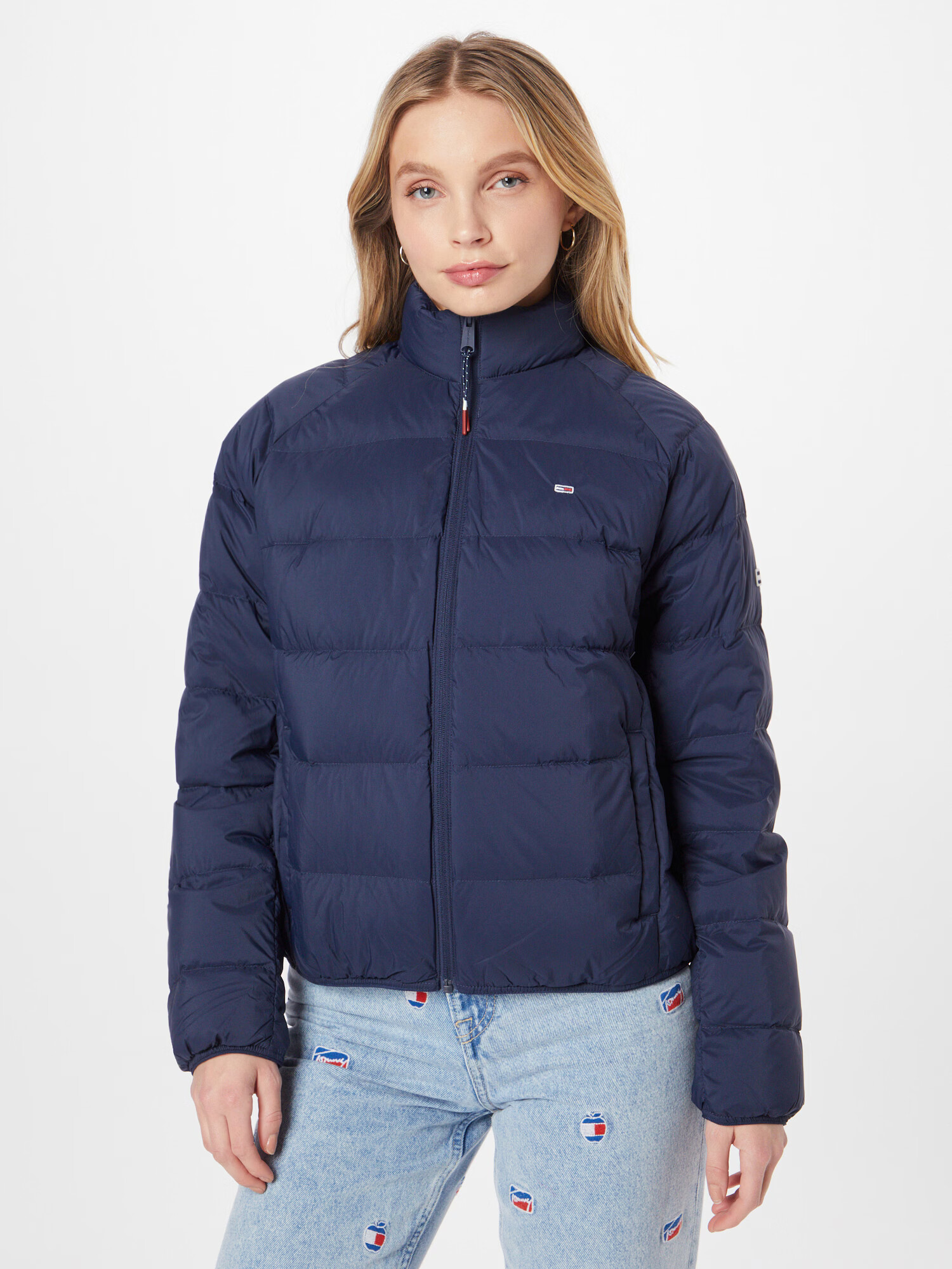 Tommy Jeans Geacă de iarnă bleumarin / roșu / alb - Pled.ro