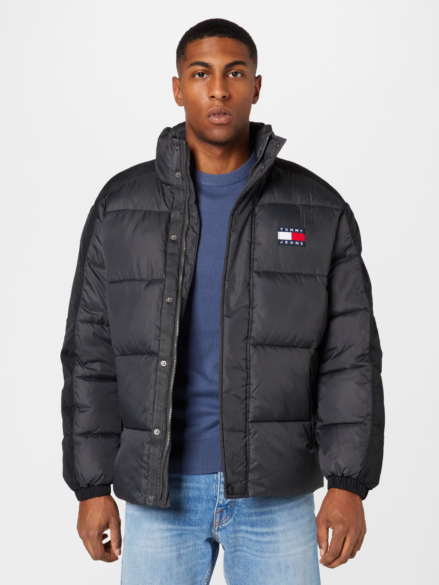 Tommy Jeans Geacă de iarnă bleumarin / roșu / negru / alb - Pled.ro