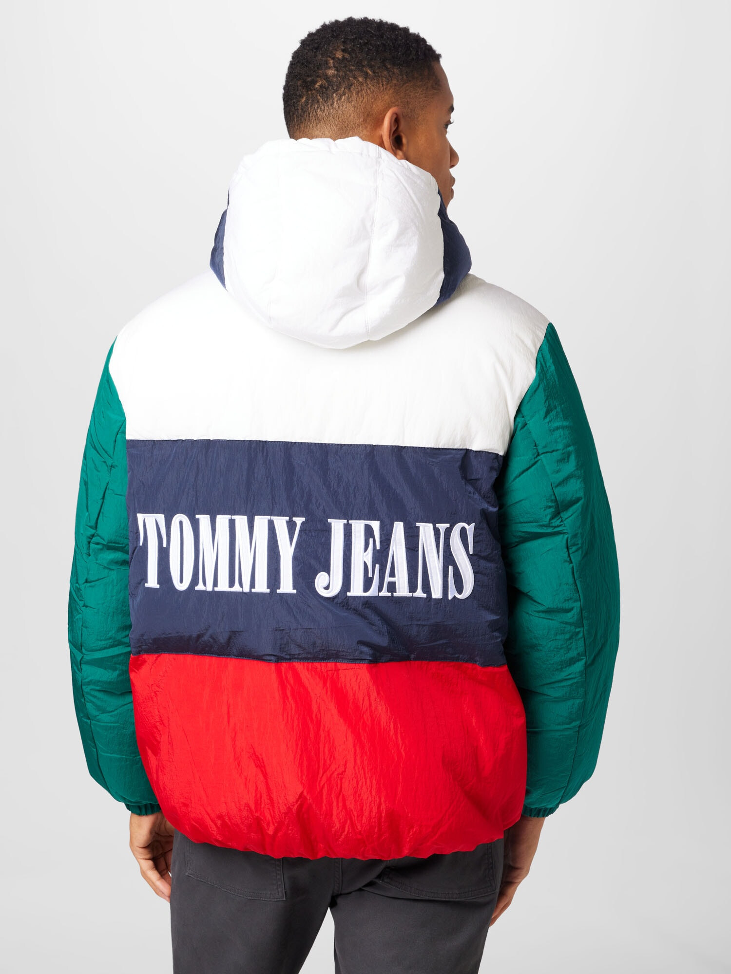 Tommy Jeans Geacă de iarnă bleumarin / verde smarald / roșu / alb - Pled.ro