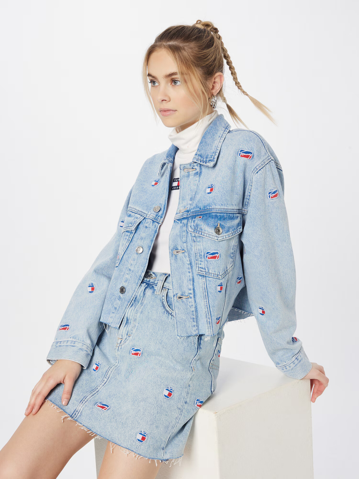 Tommy Jeans Geacă de primăvară-toamnă albastru / albastru denim / roșu / alb - Pled.ro