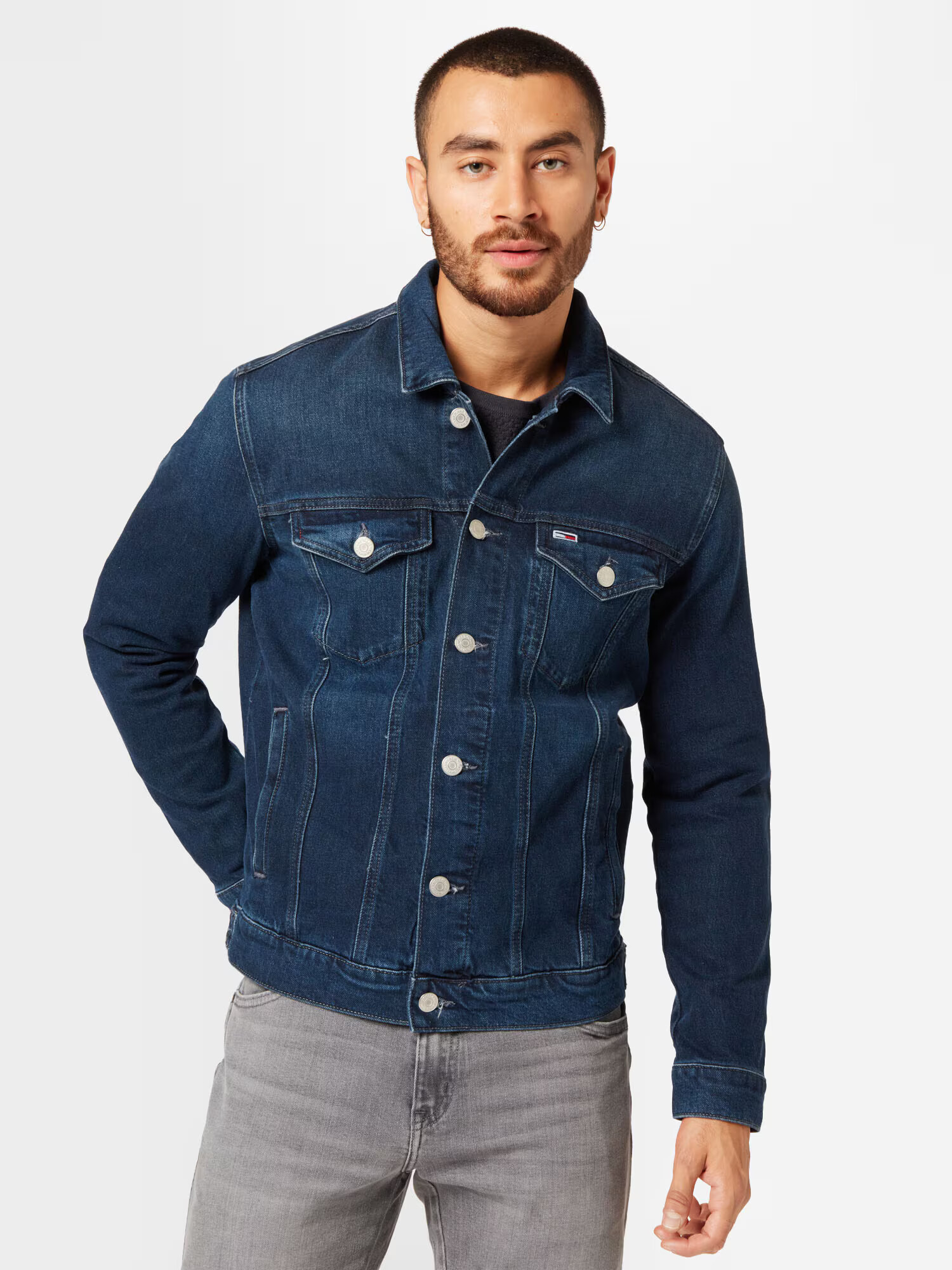 Tommy Jeans Geacă de primăvară-toamnă albastru denim - Pled.ro