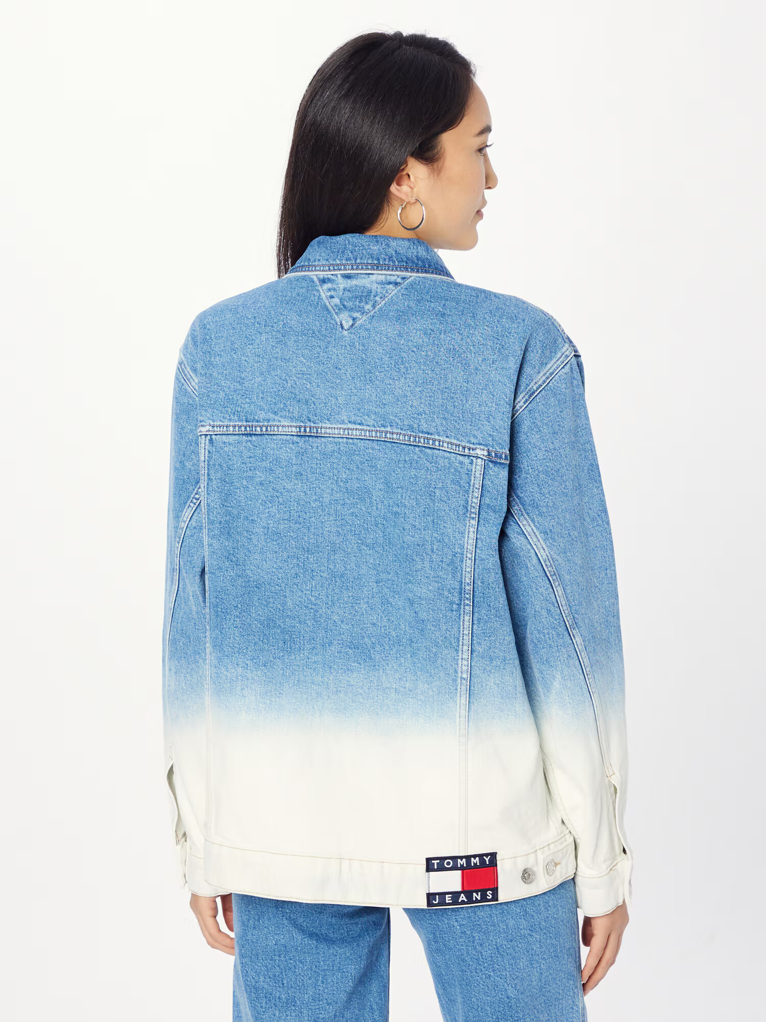 Tommy Jeans Geacă de primăvară-toamnă albastru denim / alb - Pled.ro