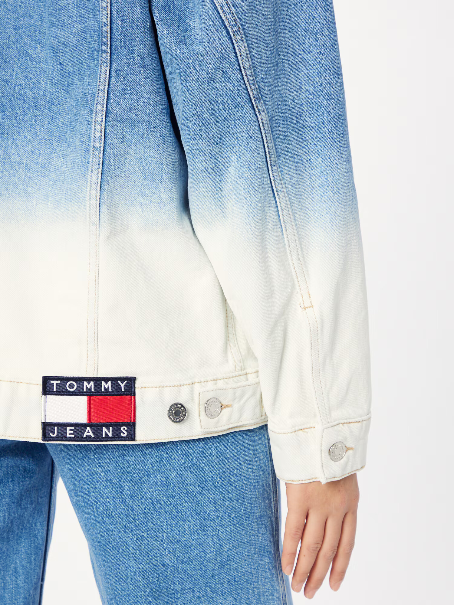 Tommy Jeans Geacă de primăvară-toamnă albastru denim / alb - Pled.ro