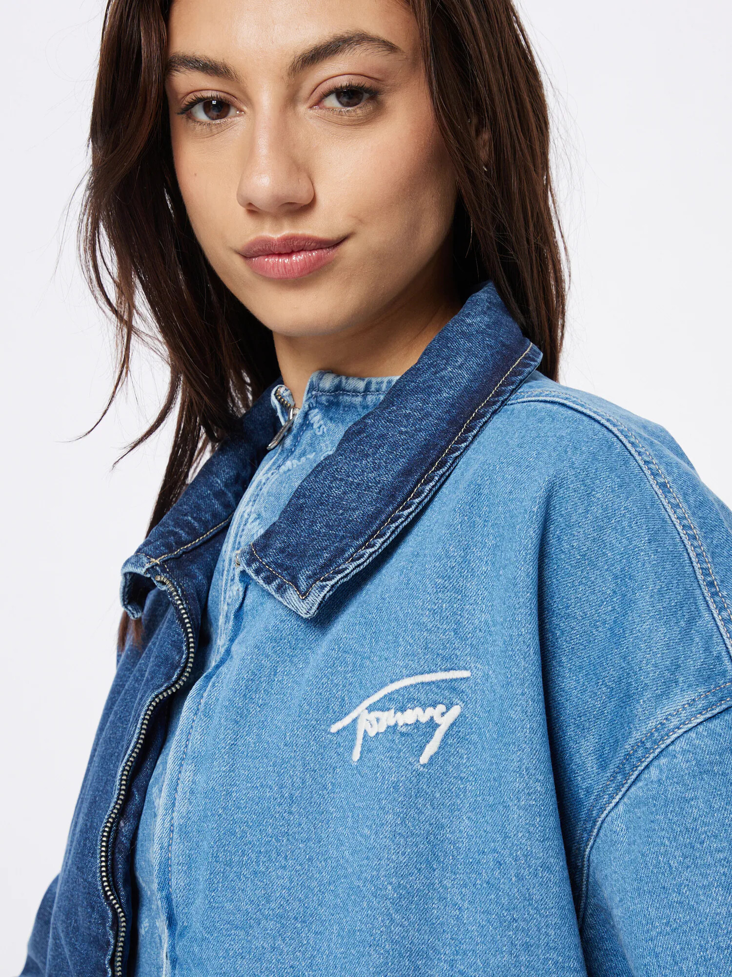 Tommy Jeans Geacă de primăvară-toamnă albastru denim / albastru închis / alb - Pled.ro