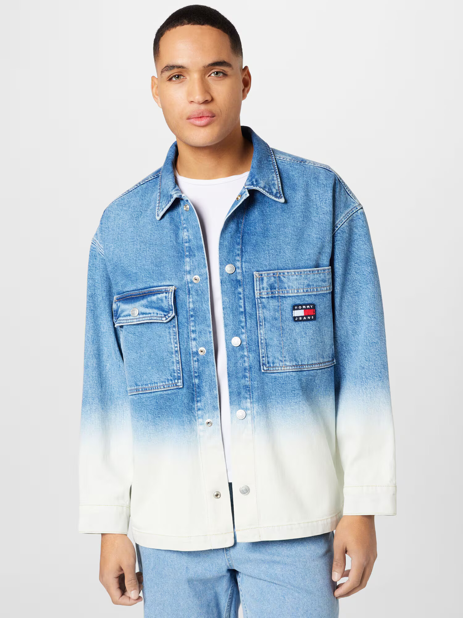 Tommy Jeans Geacă de primăvară-toamnă bleumarin / albastru denim / roșu / alb - Pled.ro