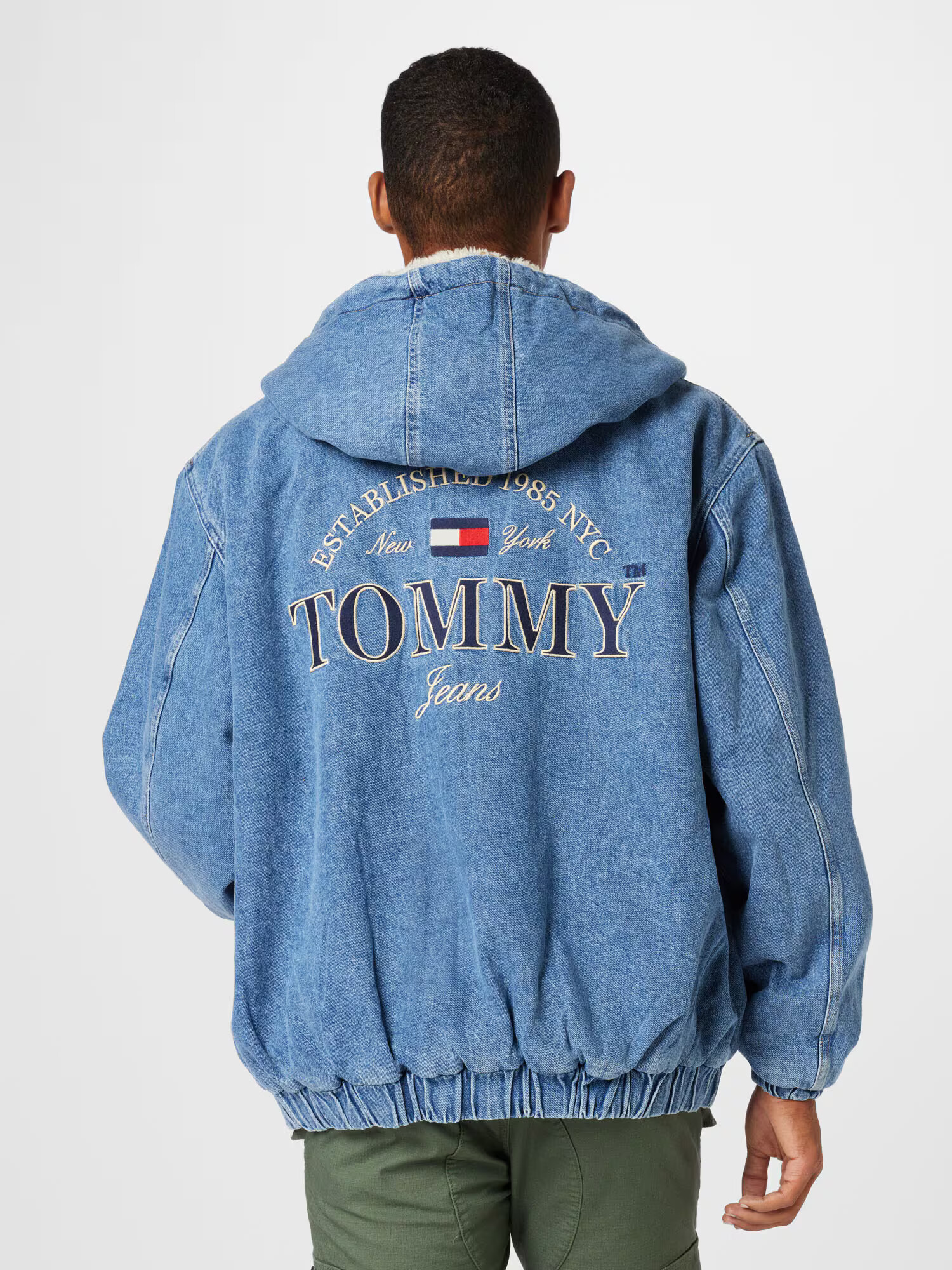 Tommy Jeans Geacă de primăvară-toamnă bleumarin / albastru denim / roșu / alb - Pled.ro