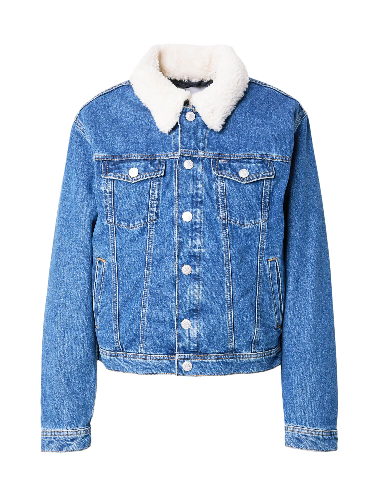 Tommy Jeans Geacă de primăvară-toamnă bleumarin / albastru denim / roșu / alb - Pled.ro