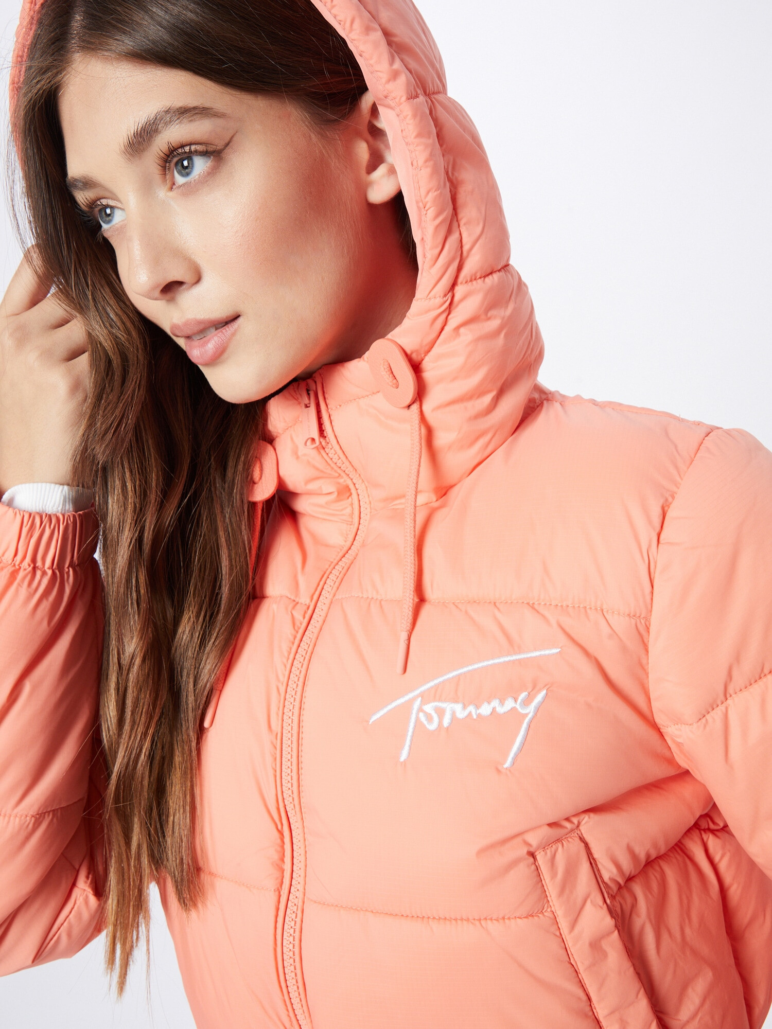 Tommy Jeans Geacă de primăvară-toamnă bleumarin / corai / roșu / alb - Pled.ro