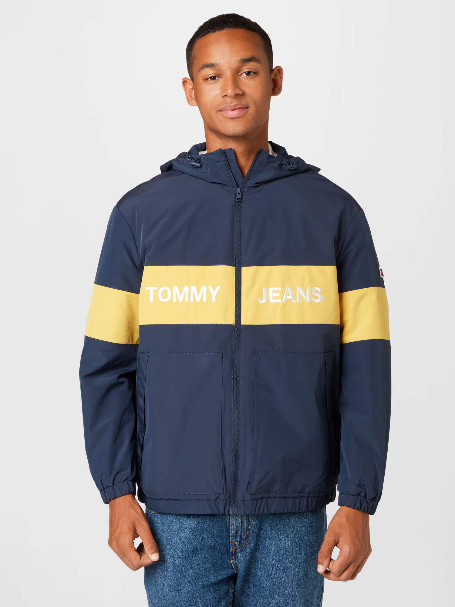 Tommy Jeans Geacă de primăvară-toamnă bleumarin / galben / alb - Pled.ro