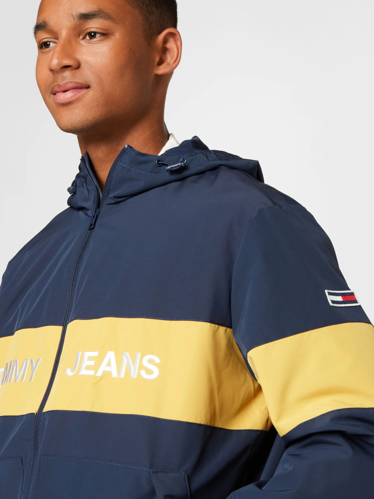 Tommy Jeans Geacă de primăvară-toamnă bleumarin / galben / alb - Pled.ro