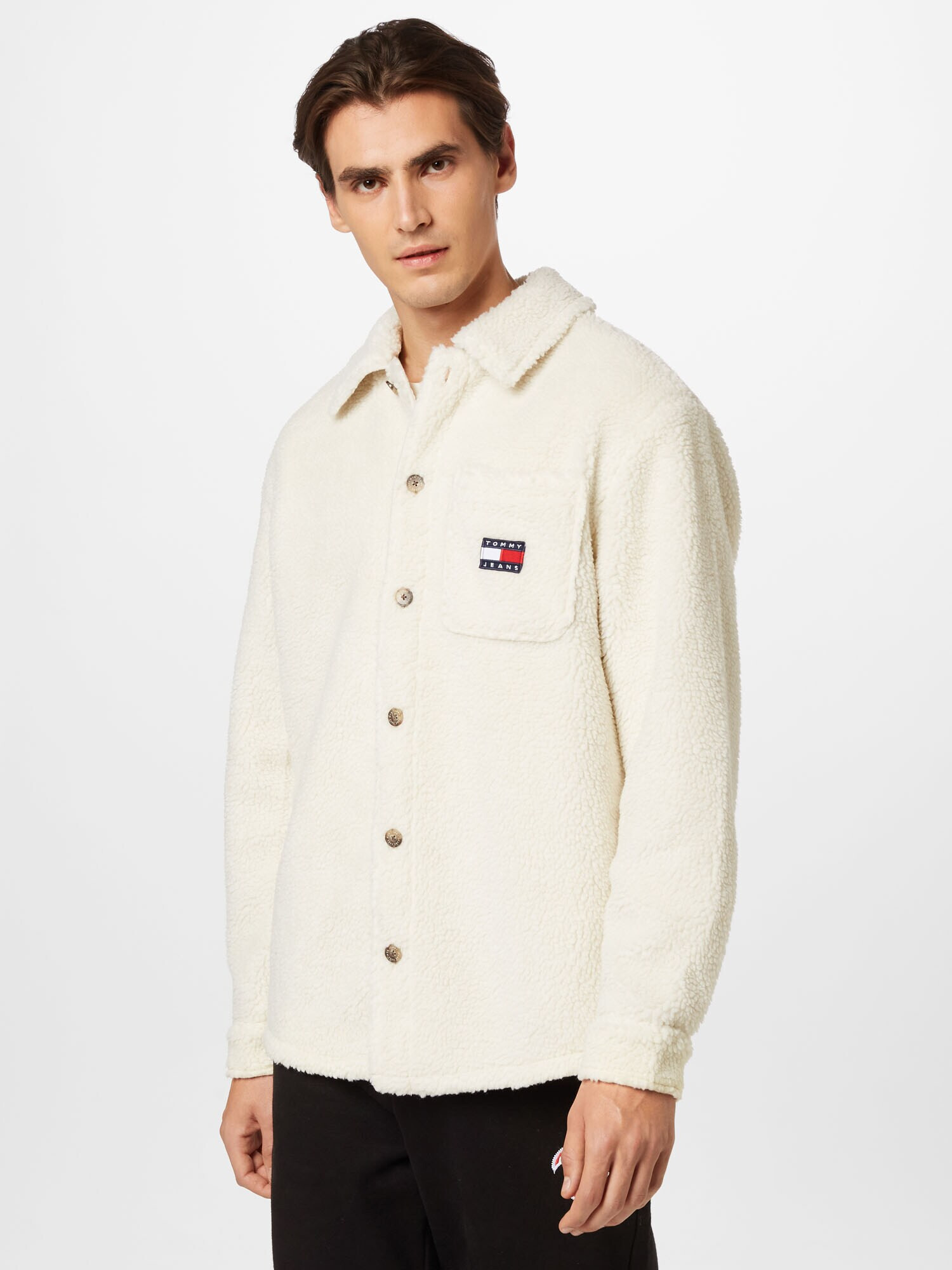 Tommy Jeans Geacă de primăvară-toamnă bleumarin / roși aprins / alb lână - Pled.ro