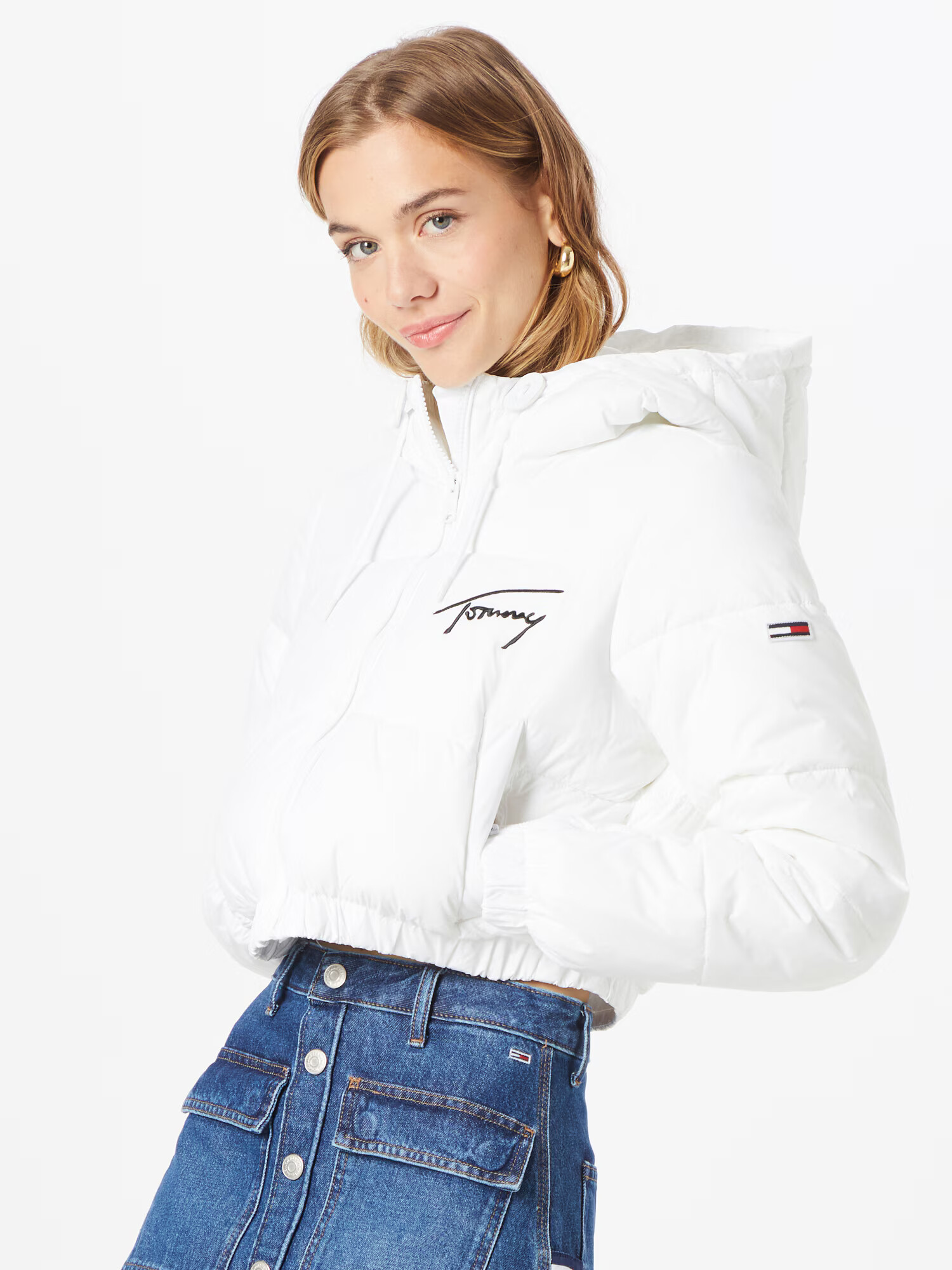 Tommy Jeans Geacă de primăvară-toamnă bleumarin / roși aprins / negru / alb - Pled.ro