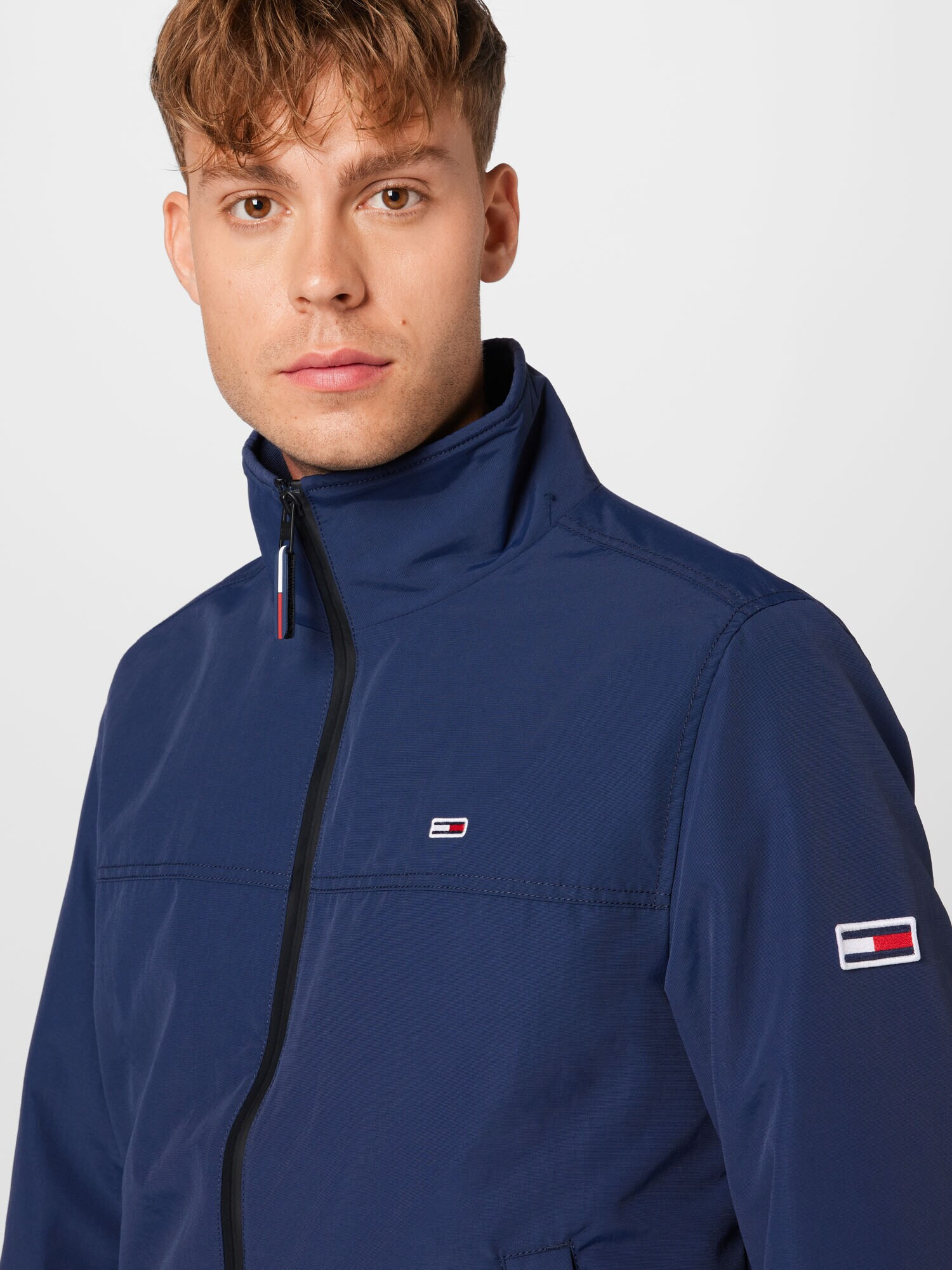 Tommy Jeans Geacă de primăvară-toamnă bleumarin / roșu / alb - Pled.ro