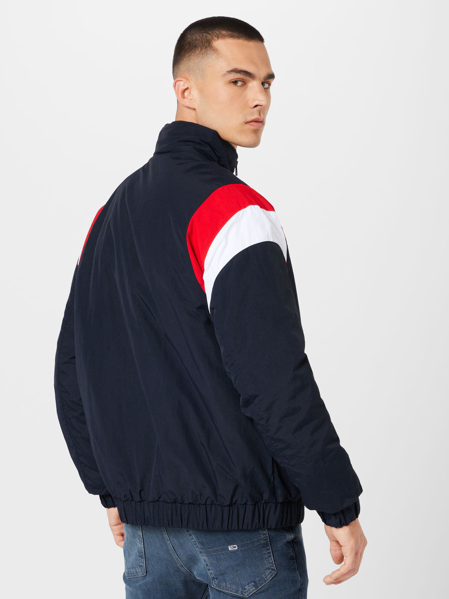 Tommy Jeans Geacă de primăvară-toamnă bleumarin / roșu / alb - Pled.ro