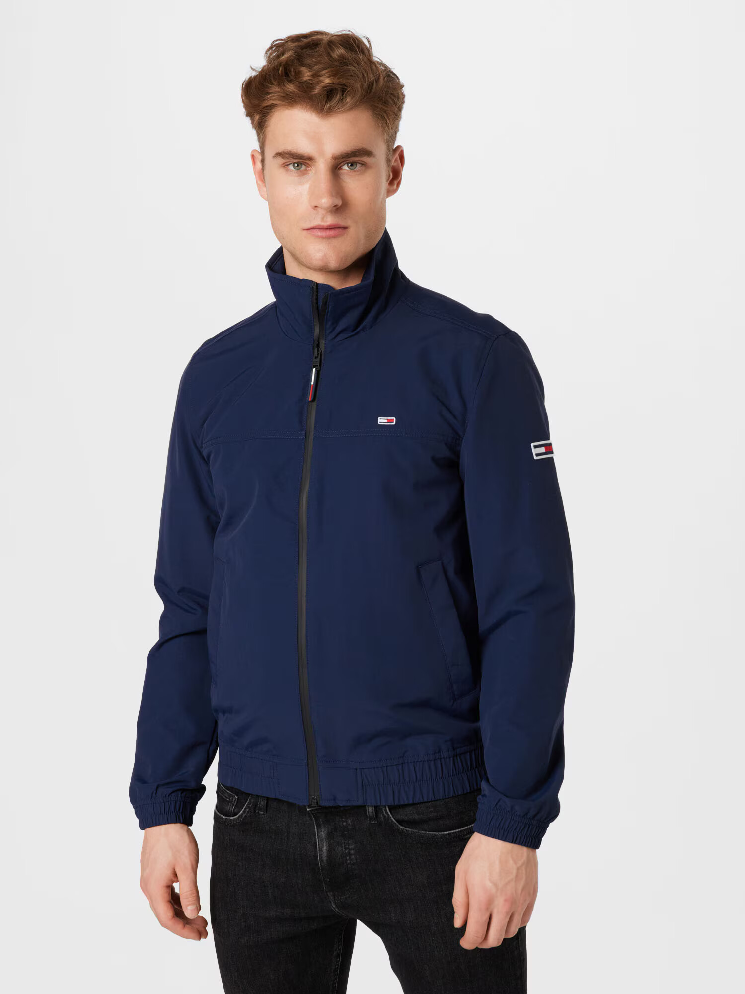 Tommy Jeans Geacă de primăvară-toamnă bleumarin / roșu / alb - Pled.ro