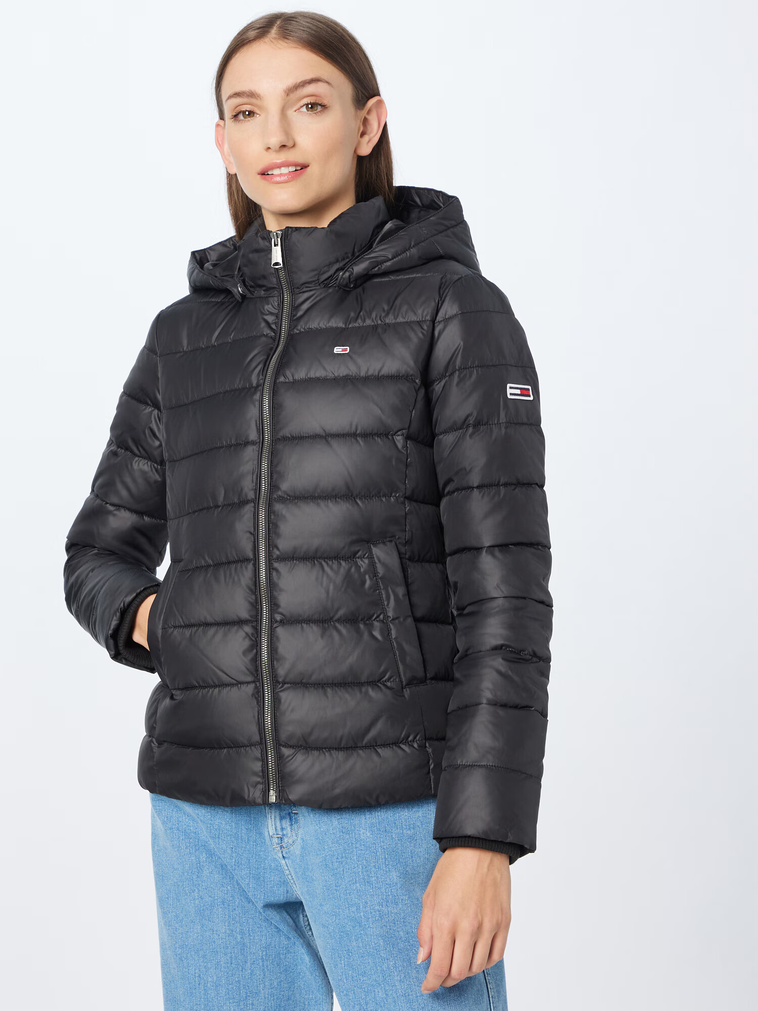 Tommy Jeans Geacă de iarnă bleumarin / roșu / negru / alb - Pled.ro