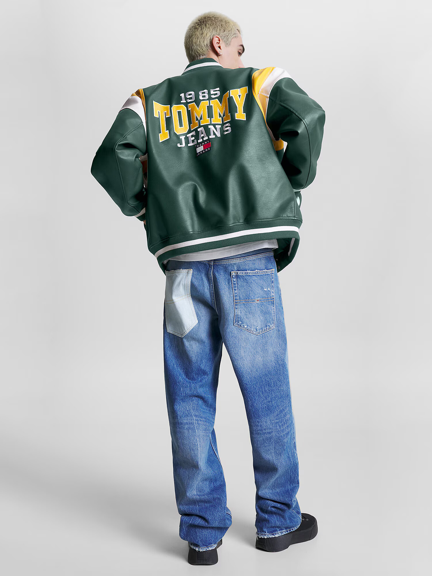 Tommy Jeans Geacă de primăvară-toamnă galben / verde închis / alb - Pled.ro