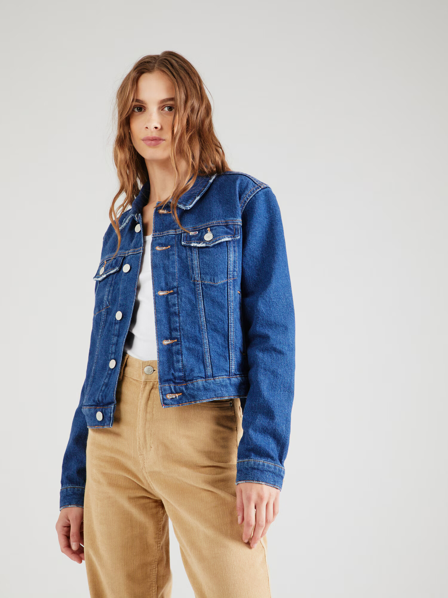 Tommy Jeans Geacă de primăvară-toamnă 'Izzie' bleumarin / albastru denim / roșu / alb - Pled.ro