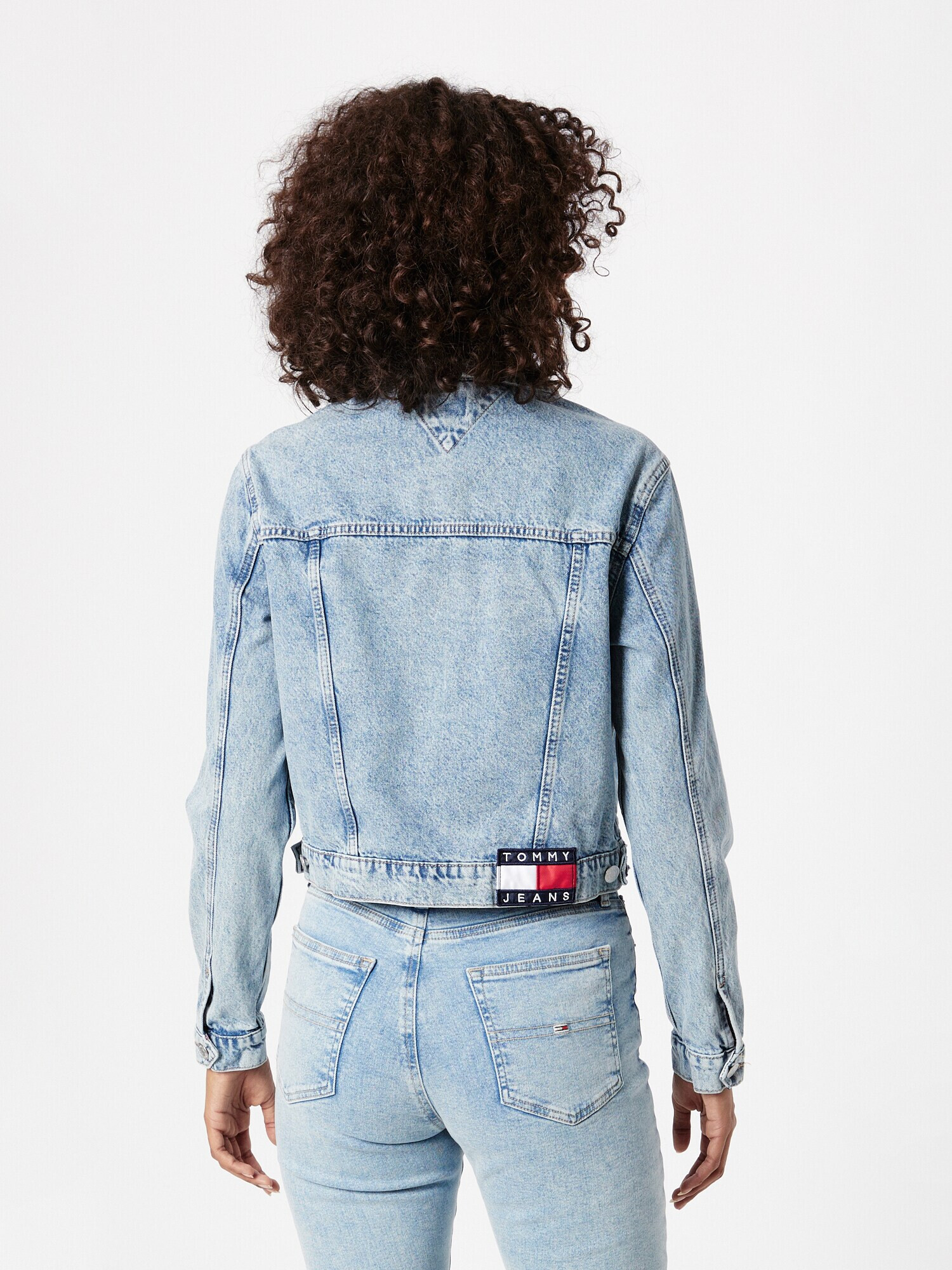 Tommy Jeans Geacă de primăvară-toamnă 'IZZIE' bleumarin / albastru denim / roșu intens / alb - Pled.ro