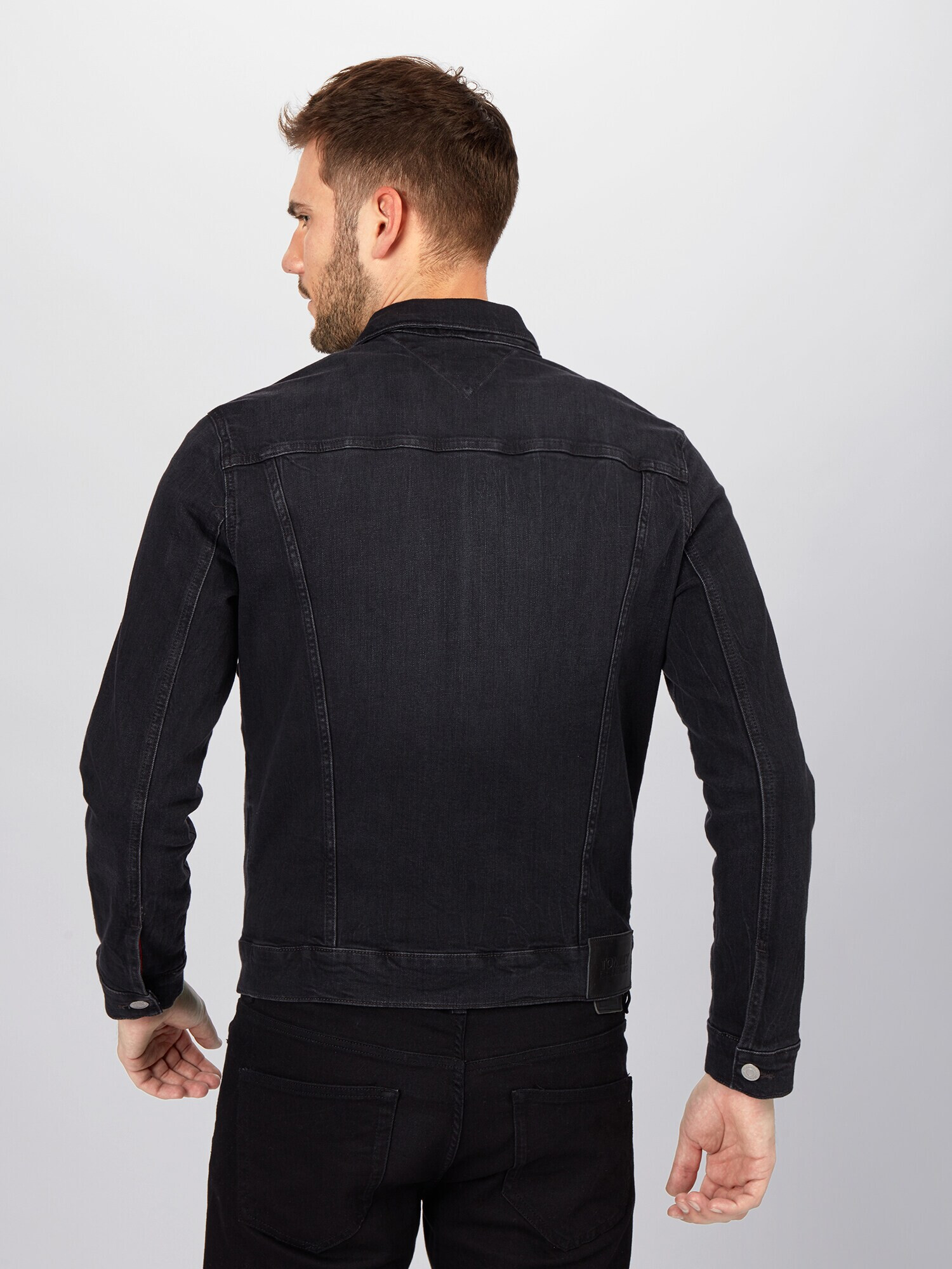 Tommy Jeans Geacă de primăvară-toamnă negru denim - Pled.ro