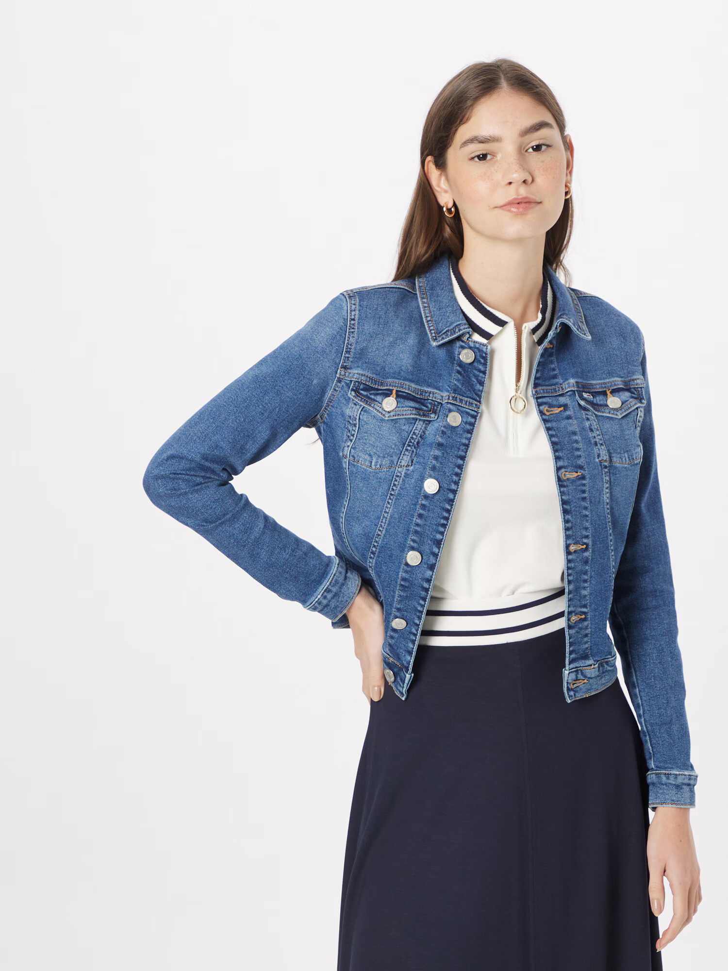 Tommy Jeans Geacă de primăvară-toamnă 'Vivianne' albastru denim - Pled.ro