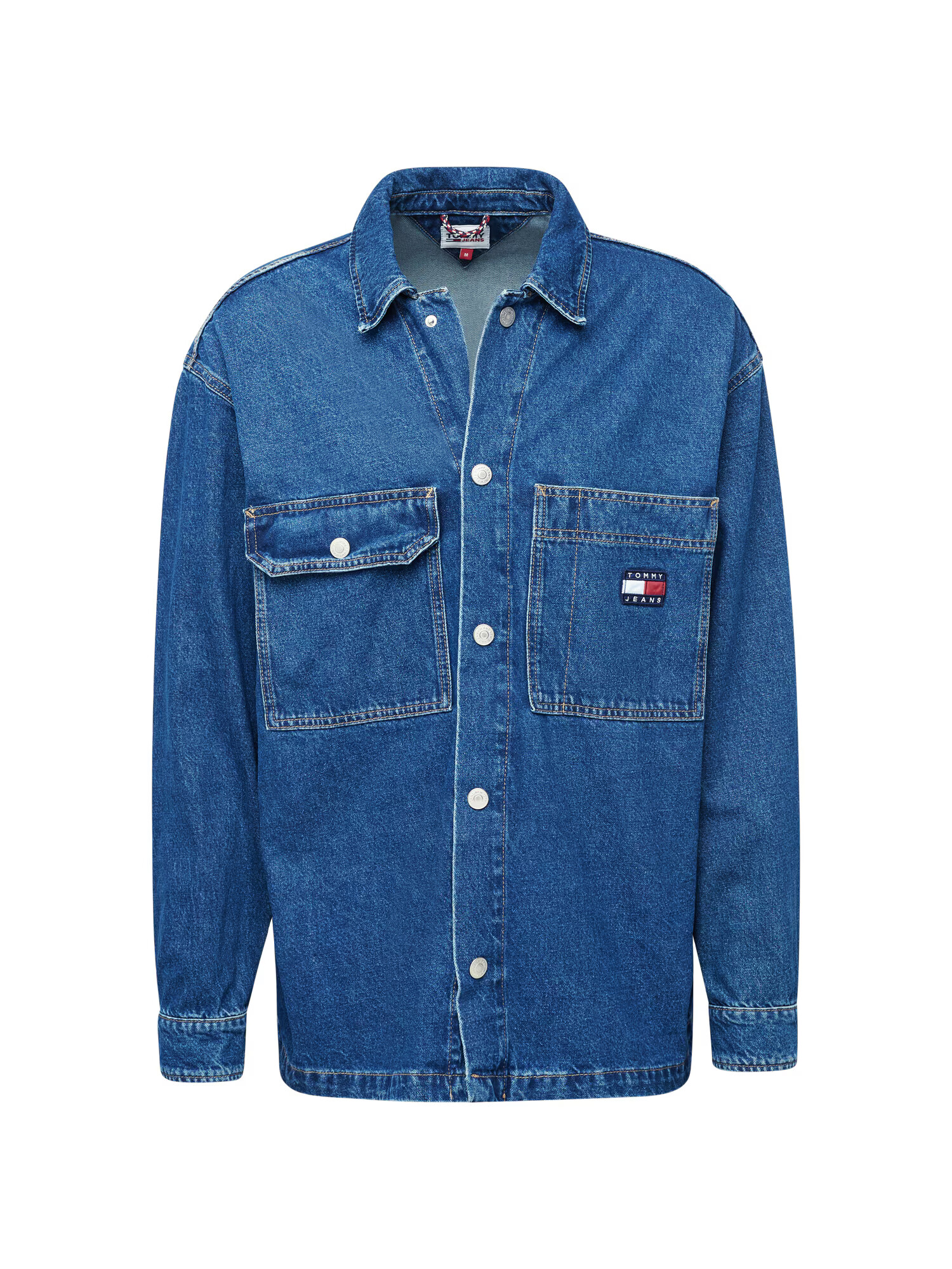 Tommy Jeans Geacă de primăvară-toamnă 'Worker' albastru denim / roșu / alb - Pled.ro