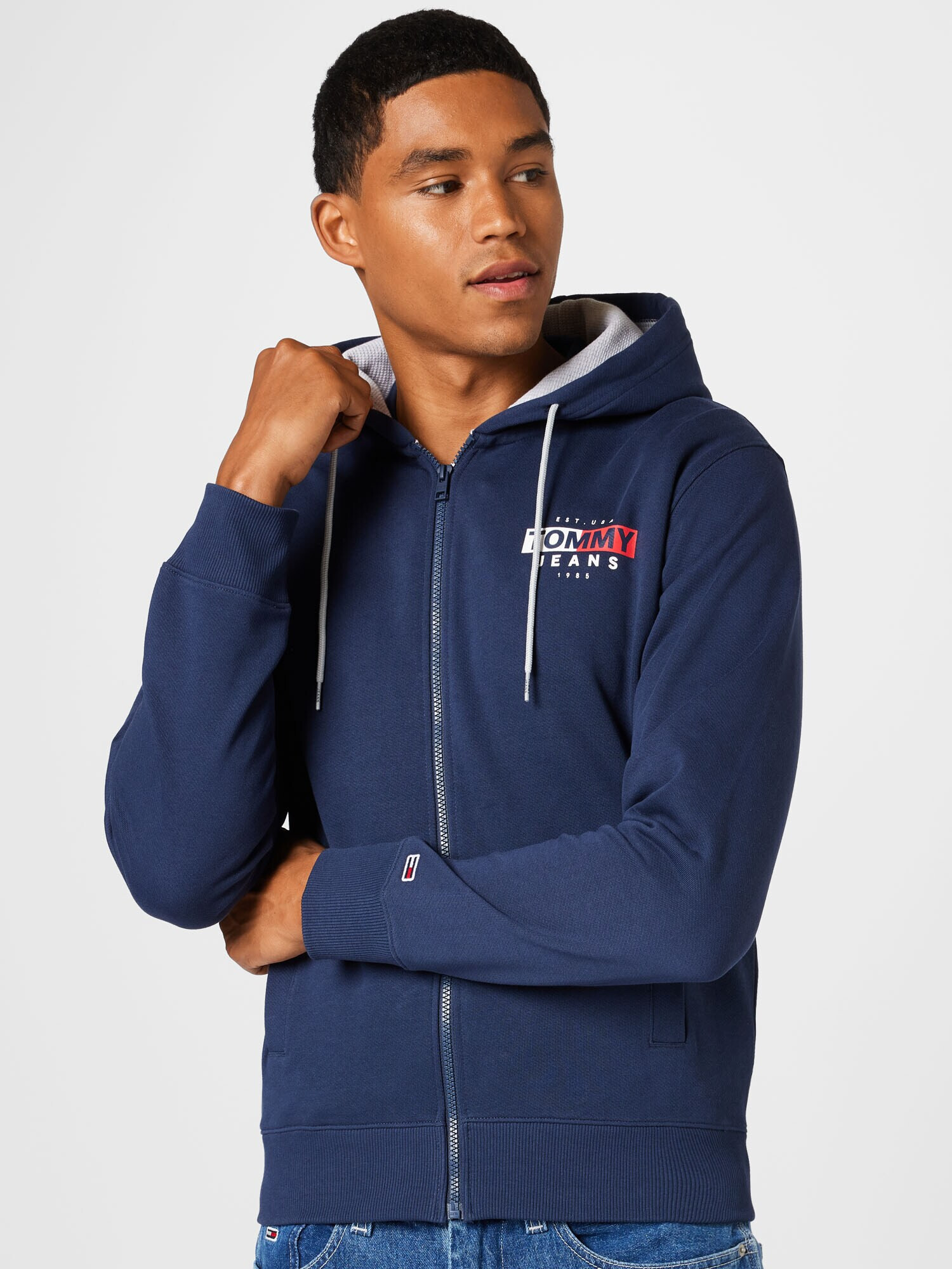 Tommy Jeans Hanorac bleumarin / roșu / alb - Pled.ro