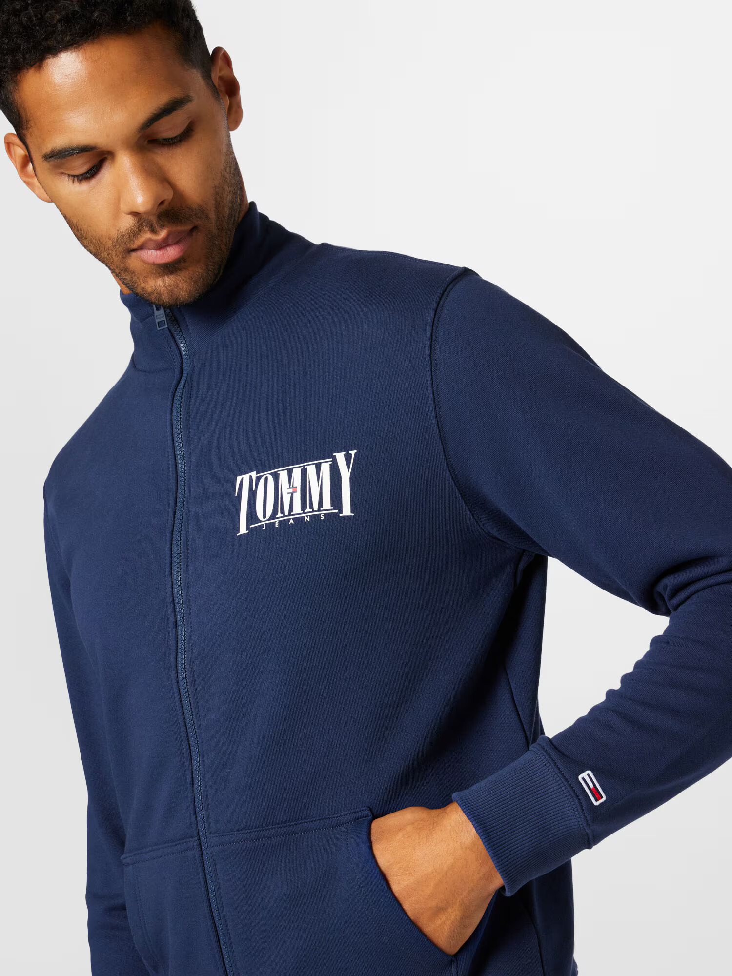 Tommy Jeans Hanorac bleumarin / roșu / alb - Pled.ro