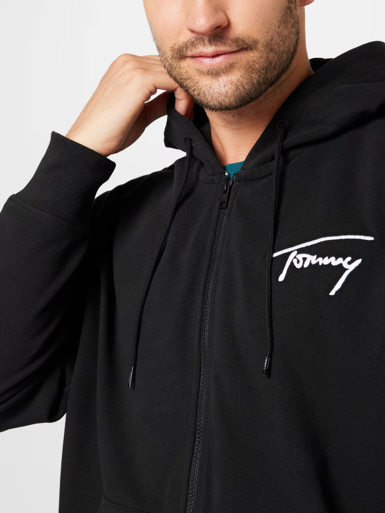 Tommy Jeans Hanorac negru / alb - Pled.ro