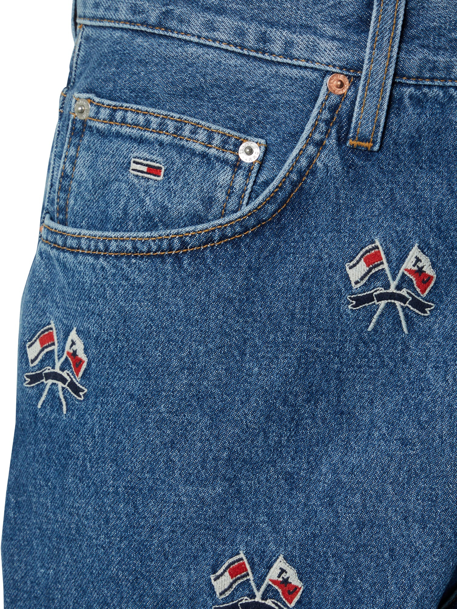 Tommy Jeans Jeans bleumarin / albastru denim / roșu / alb - Pled.ro