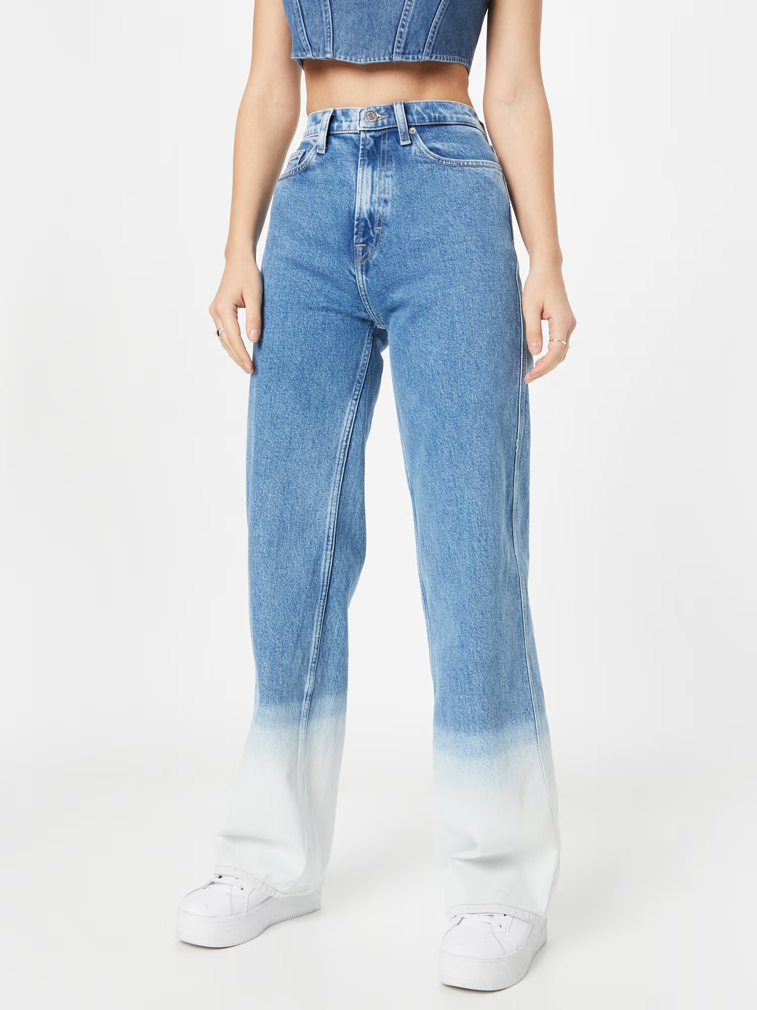 Tommy Jeans Jeans 'Claire' albastru denim / alb - Pled.ro