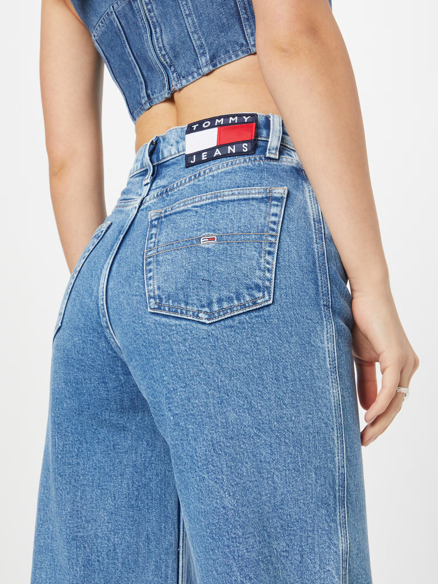 Tommy Jeans Jeans 'Claire' albastru denim / alb - Pled.ro