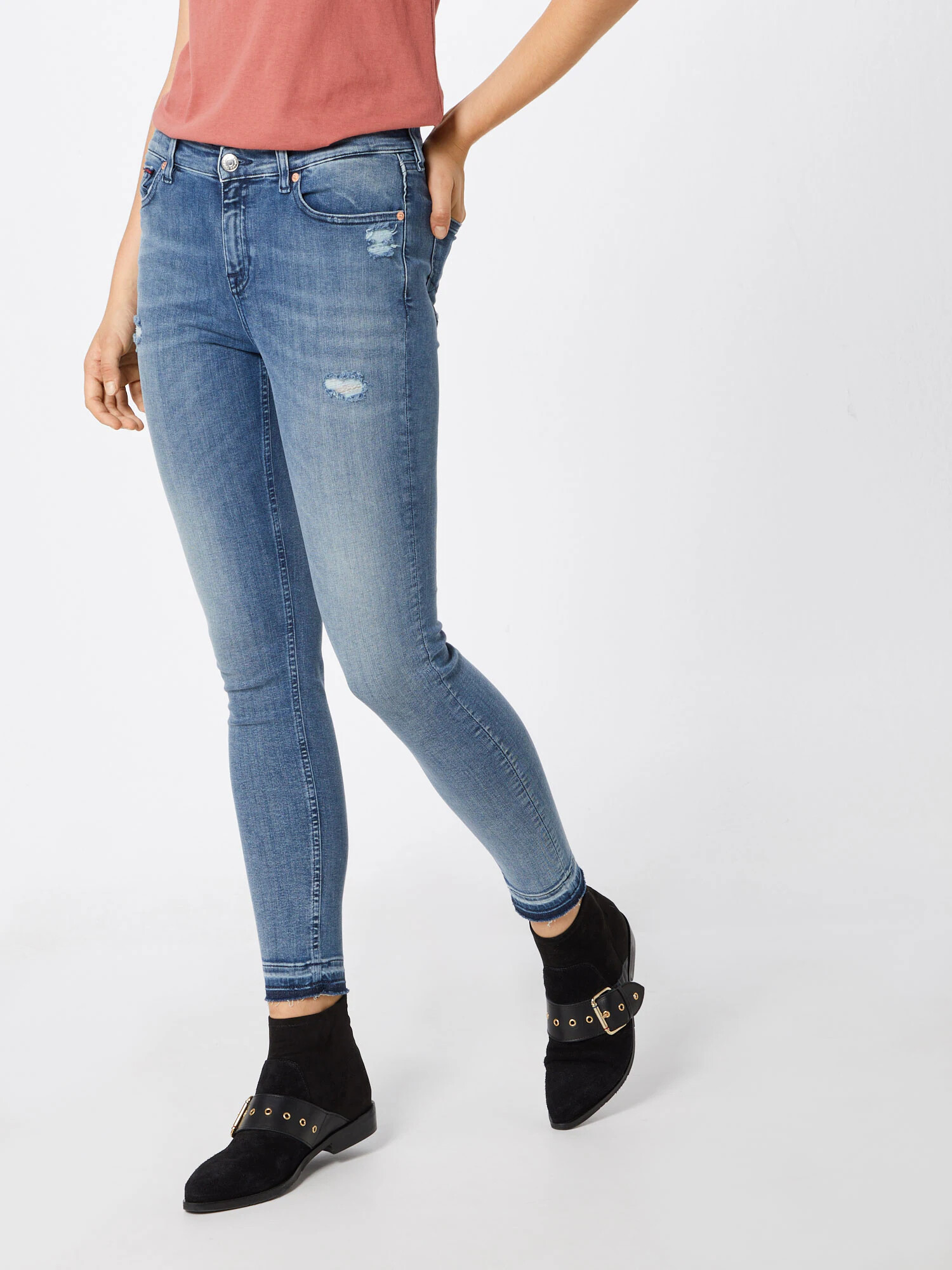 Tommy Jeans Jeans 'Nora 7/8 Selgst' albastru denim - Pled.ro