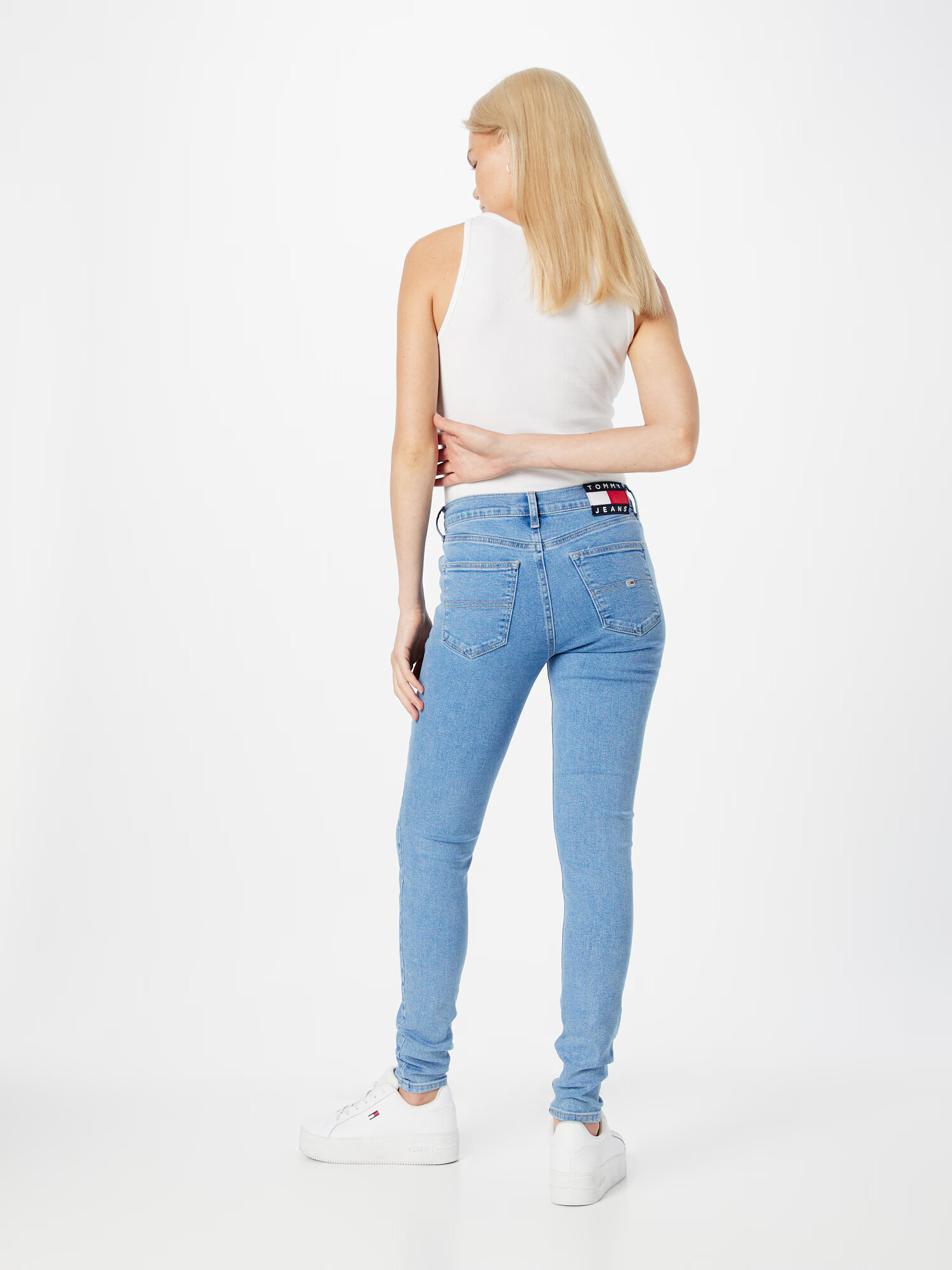 Tommy Jeans Jeans 'NORA' albastru denim / roșu / alb - Pled.ro