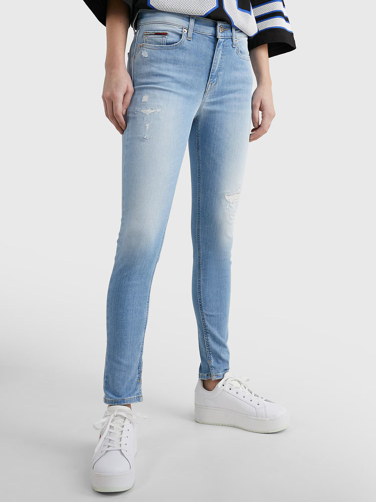 Tommy Jeans Jeans 'Nora' albastru deschis / roșu / alb - Pled.ro