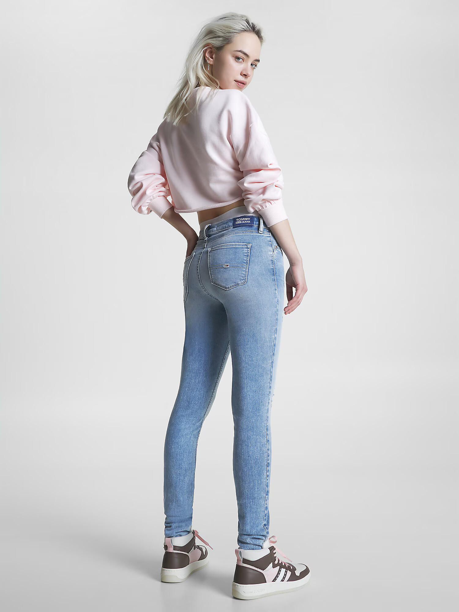 Tommy Jeans Jeans 'Nora' bleumarin / albastru denim / roșu / alb - Pled.ro