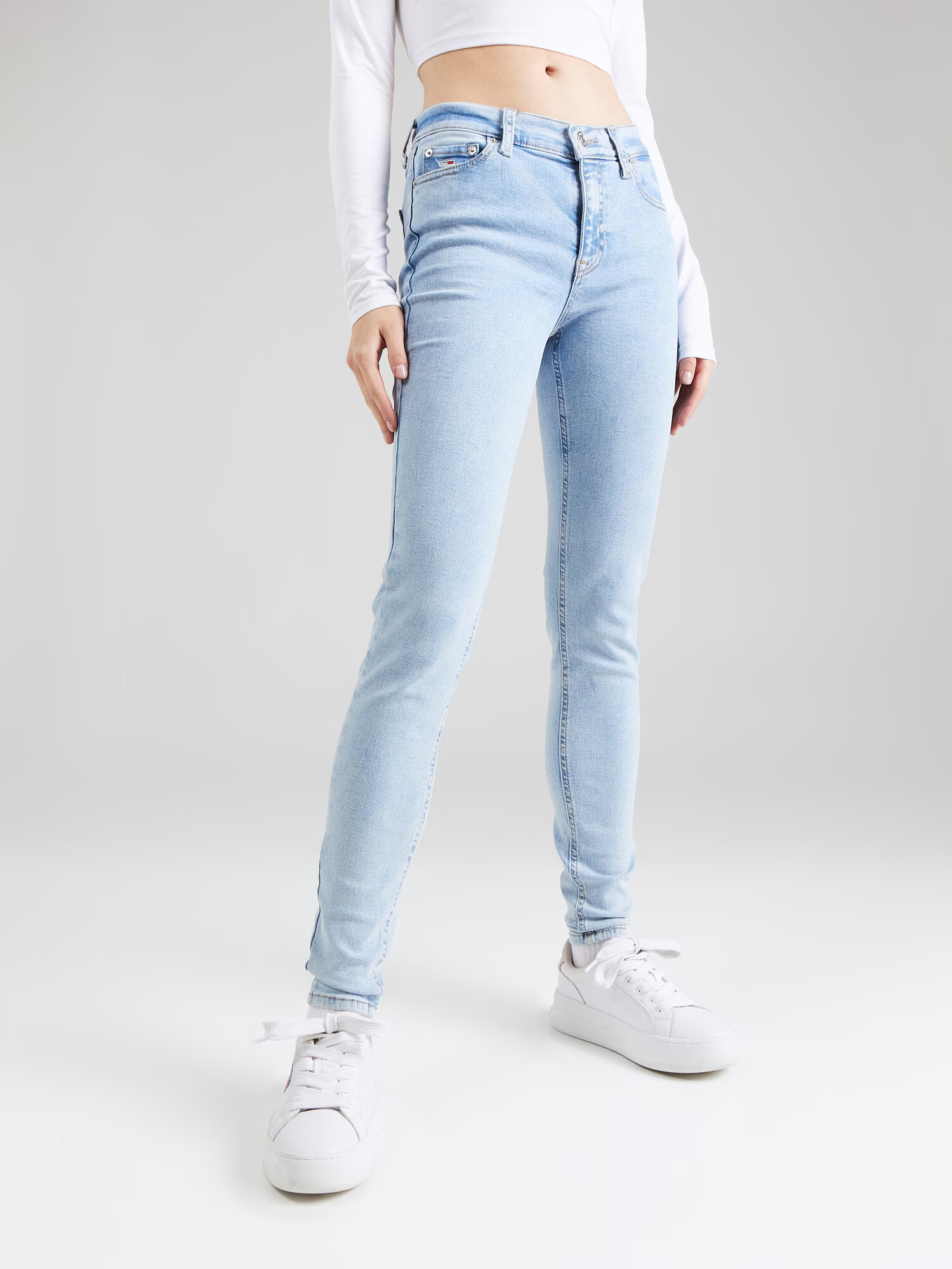 Tommy Jeans Jeans 'NORA' bleumarin / albastru denim / roșu intens / alb - Pled.ro