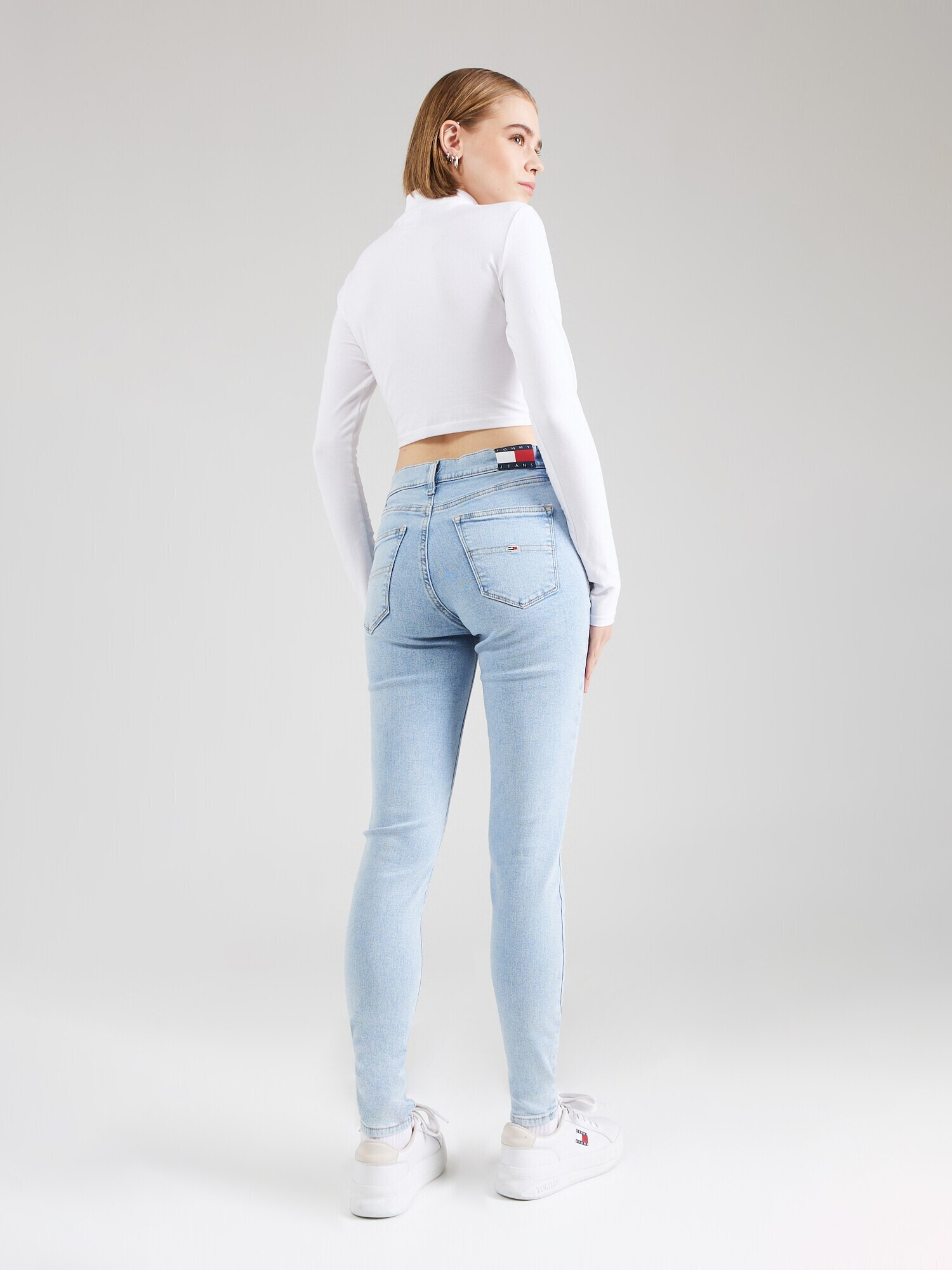 Tommy Jeans Jeans 'NORA' bleumarin / albastru denim / roșu intens / alb - Pled.ro