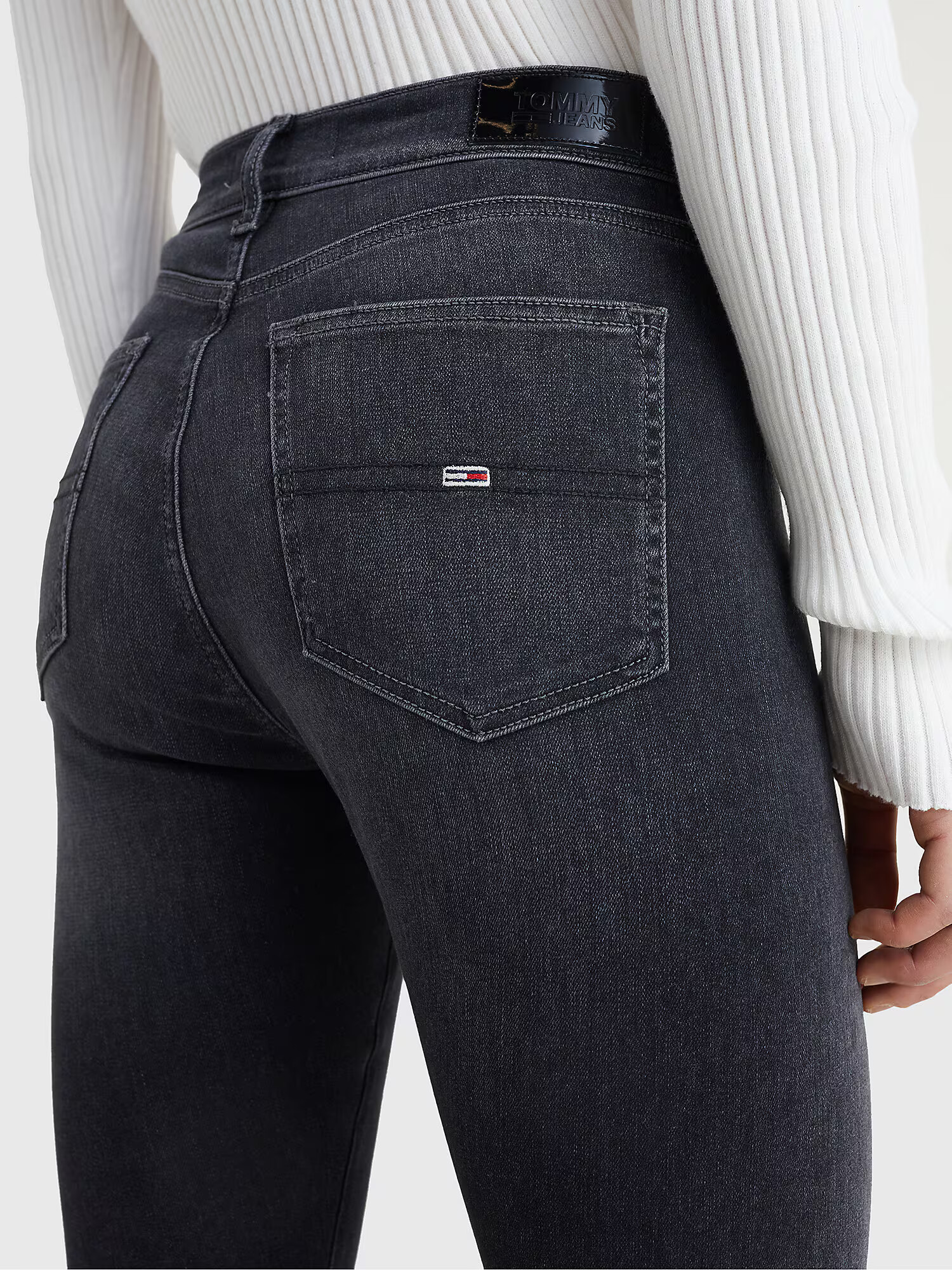 Tommy Jeans Jeans 'Sylvia' roșu / negru denim / alb - Pled.ro