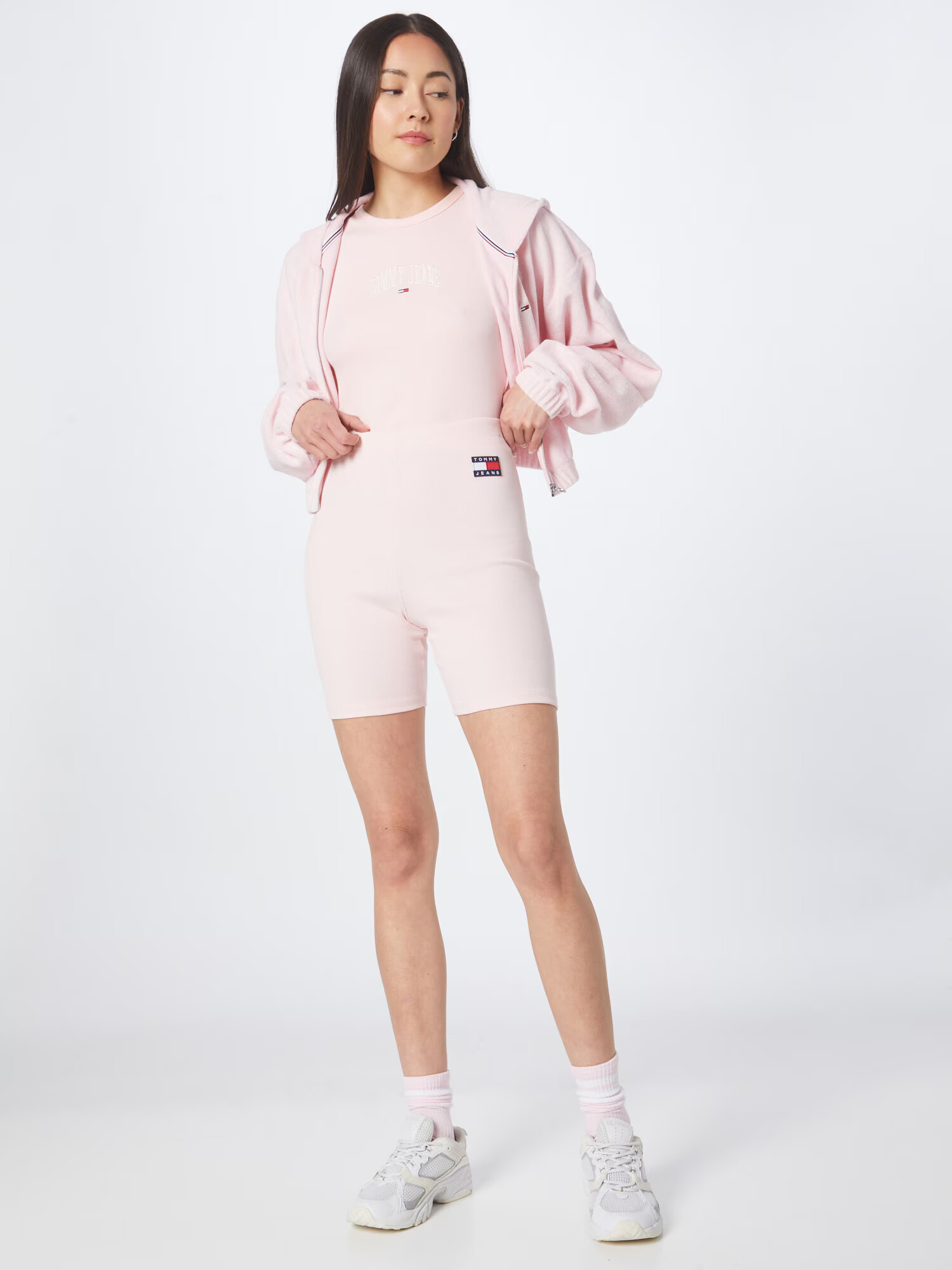 Tommy Jeans Leggings albastru marin / roz pastel / roșu rodie / alb - Pled.ro