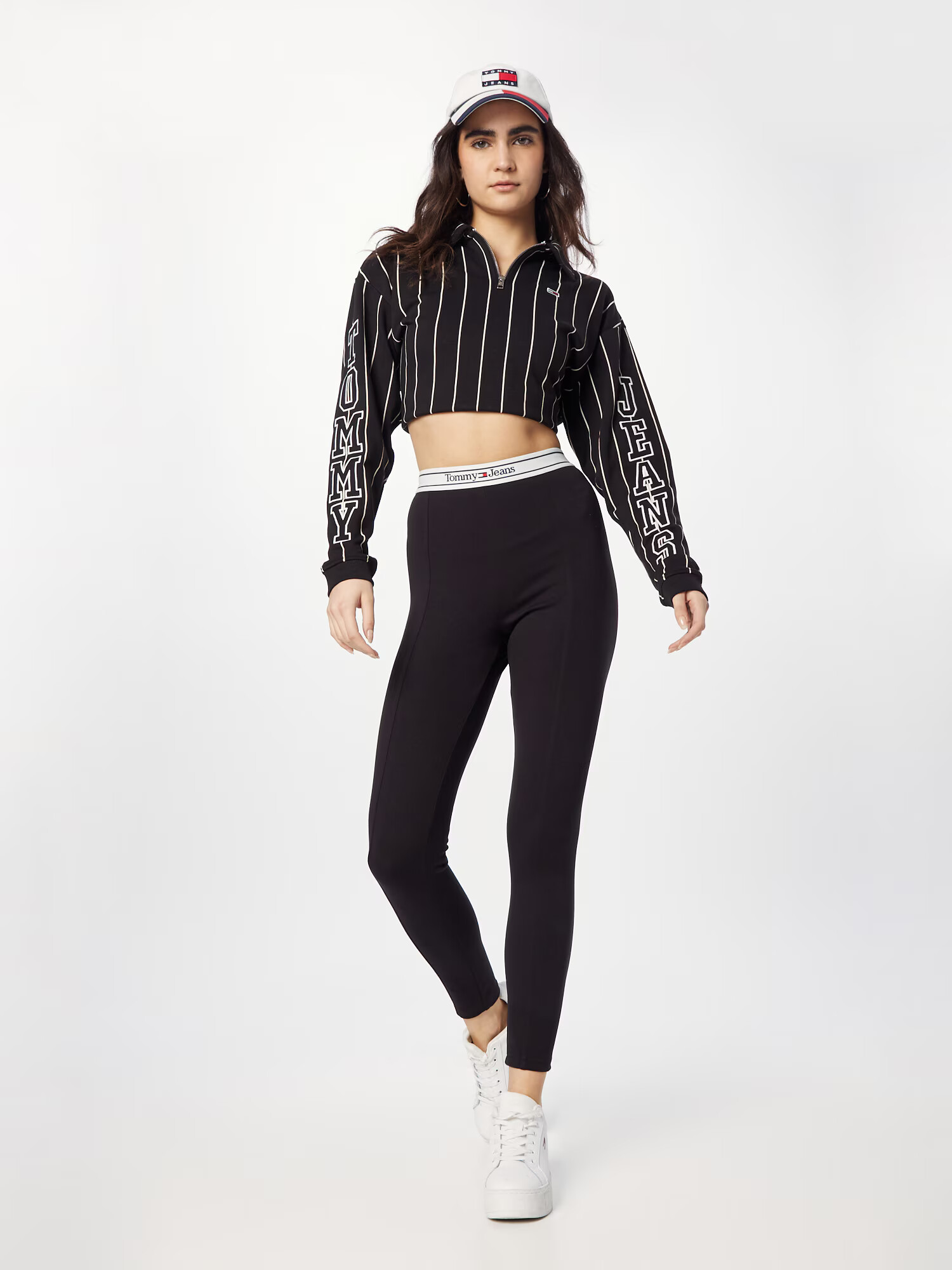 Tommy Jeans Leggings roșu / negru / alb - Pled.ro