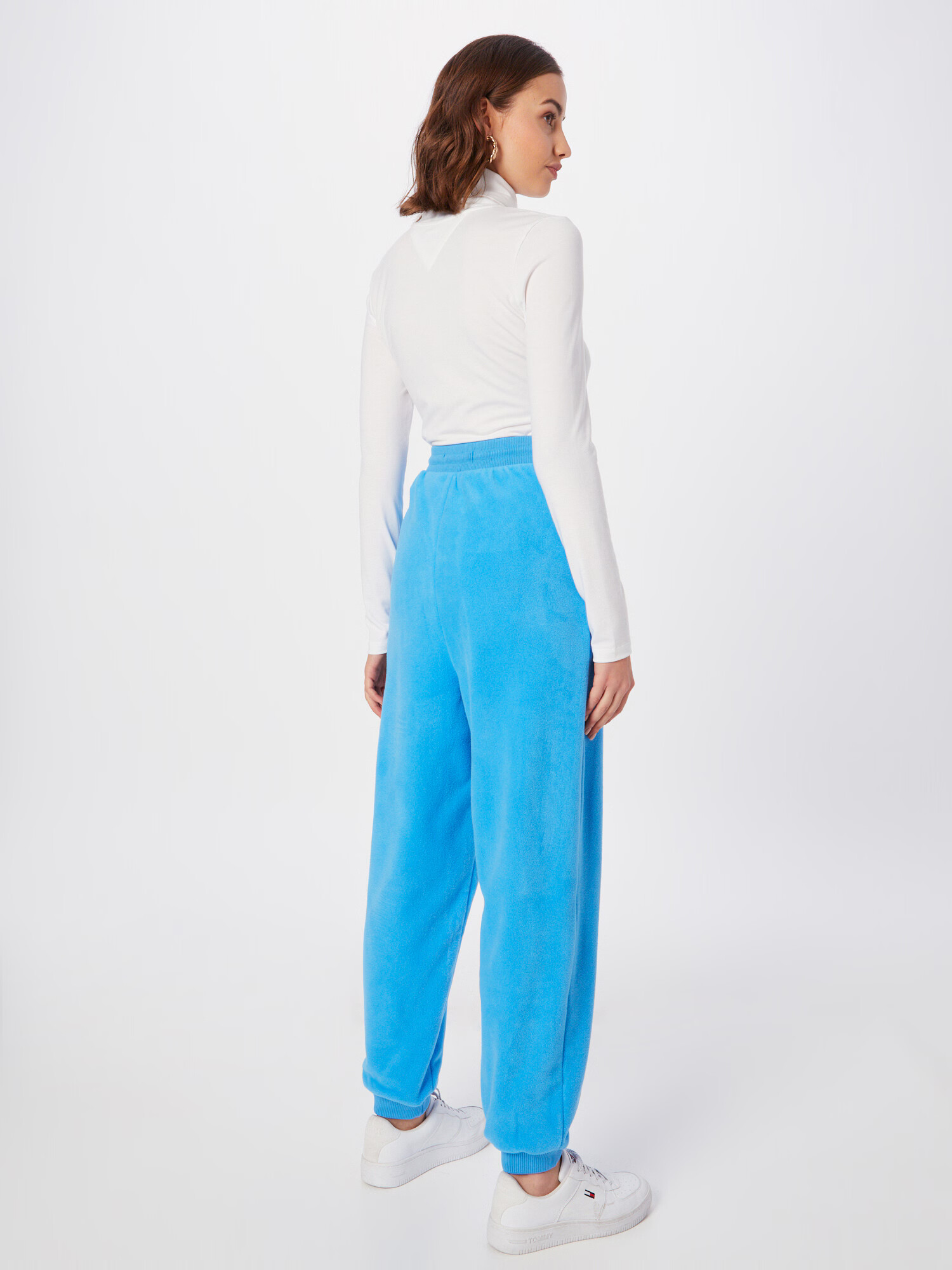 Tommy Jeans Pantaloni albastru aqua / alb - Pled.ro