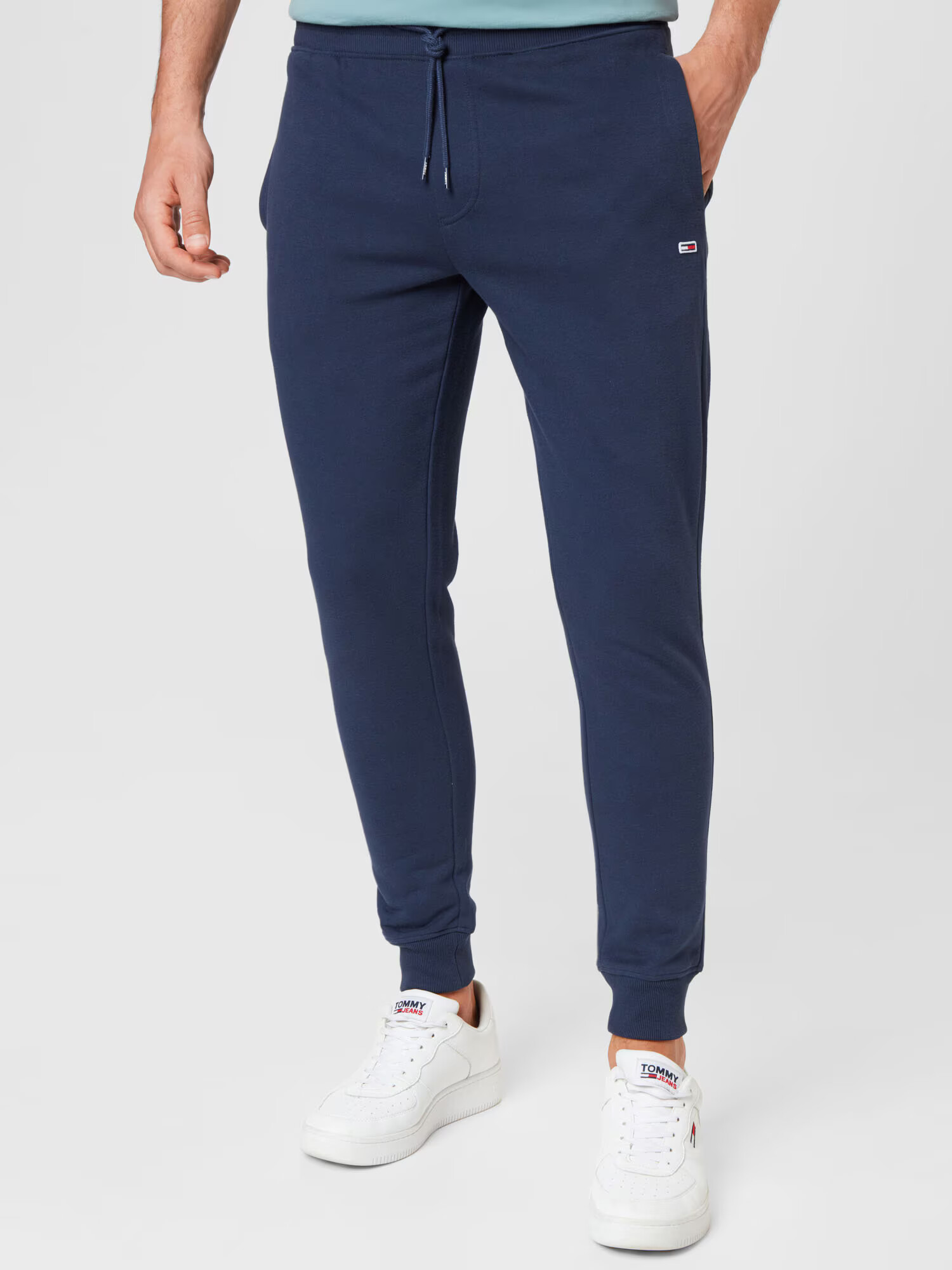 Tommy Jeans Pantaloni bleumarin / roși aprins / alb - Pled.ro