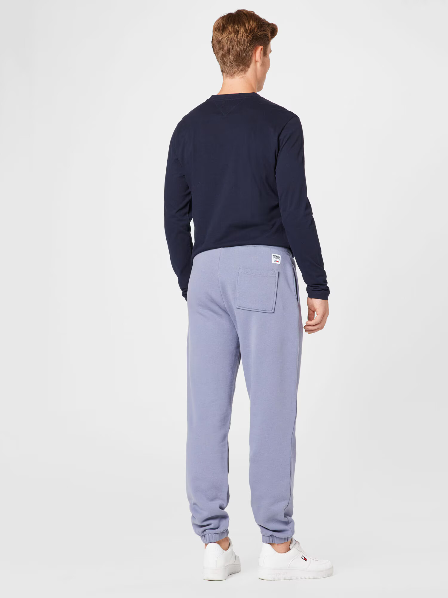 Tommy Jeans Pantaloni bleumarin / albastru fumuriu / roșu / alb - Pled.ro