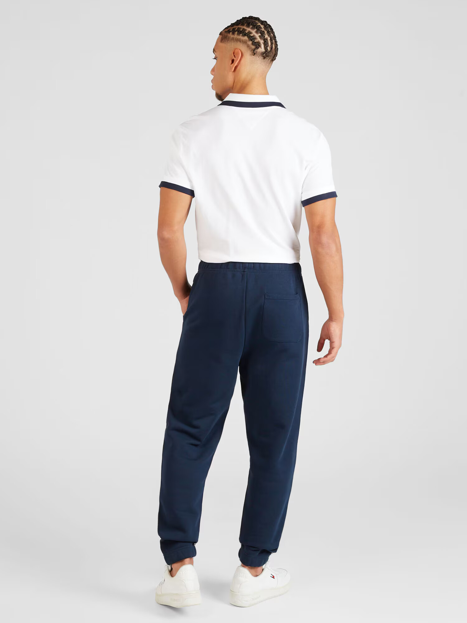 Tommy Jeans Pantaloni bleumarin / roșu intens / alb - Pled.ro