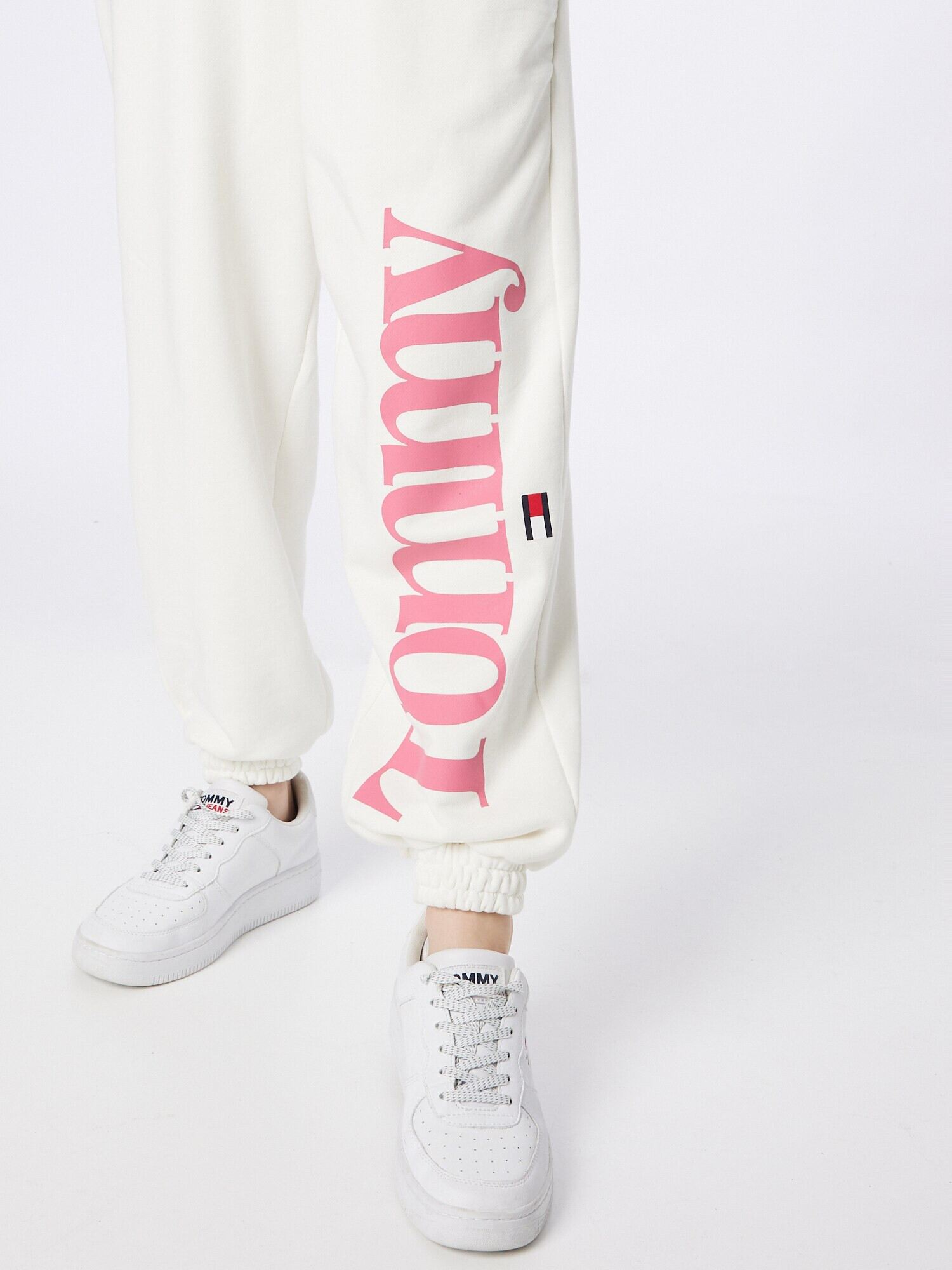 Tommy Jeans Pantaloni crem / bleumarin / roz deschis / roșu - Pled.ro