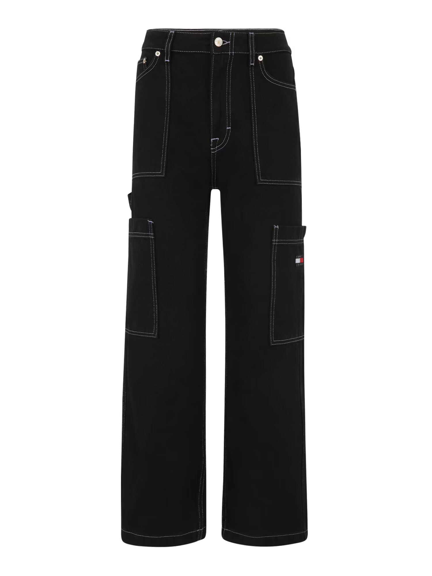 Tommy Jeans Pantaloni eleganți roșu / negru denim / alb - Pled.ro